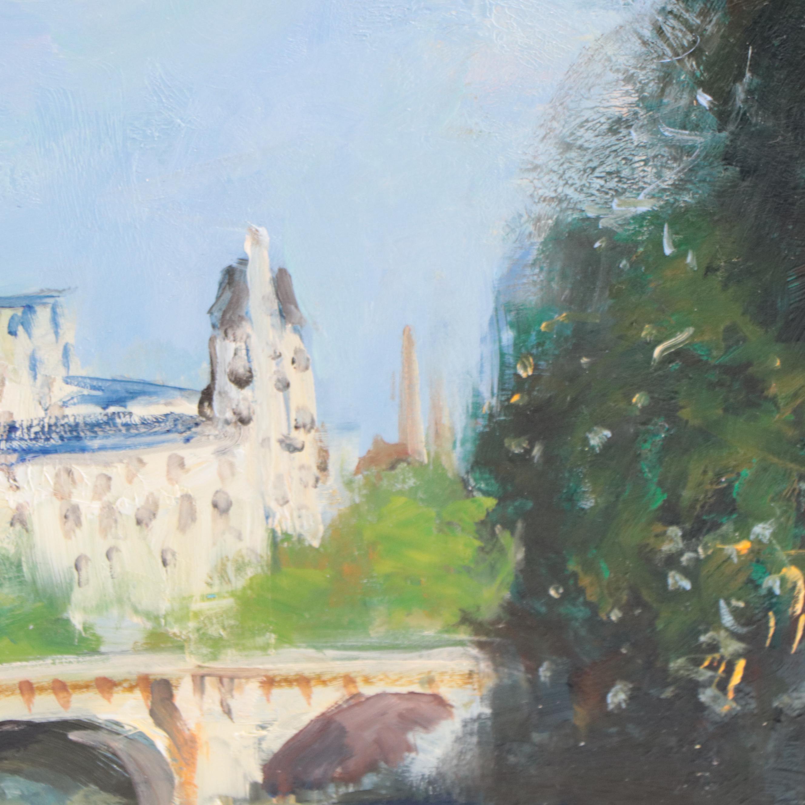 Nino Pippa Oil Painting "Paris - Spring Time from the Seine," 2016