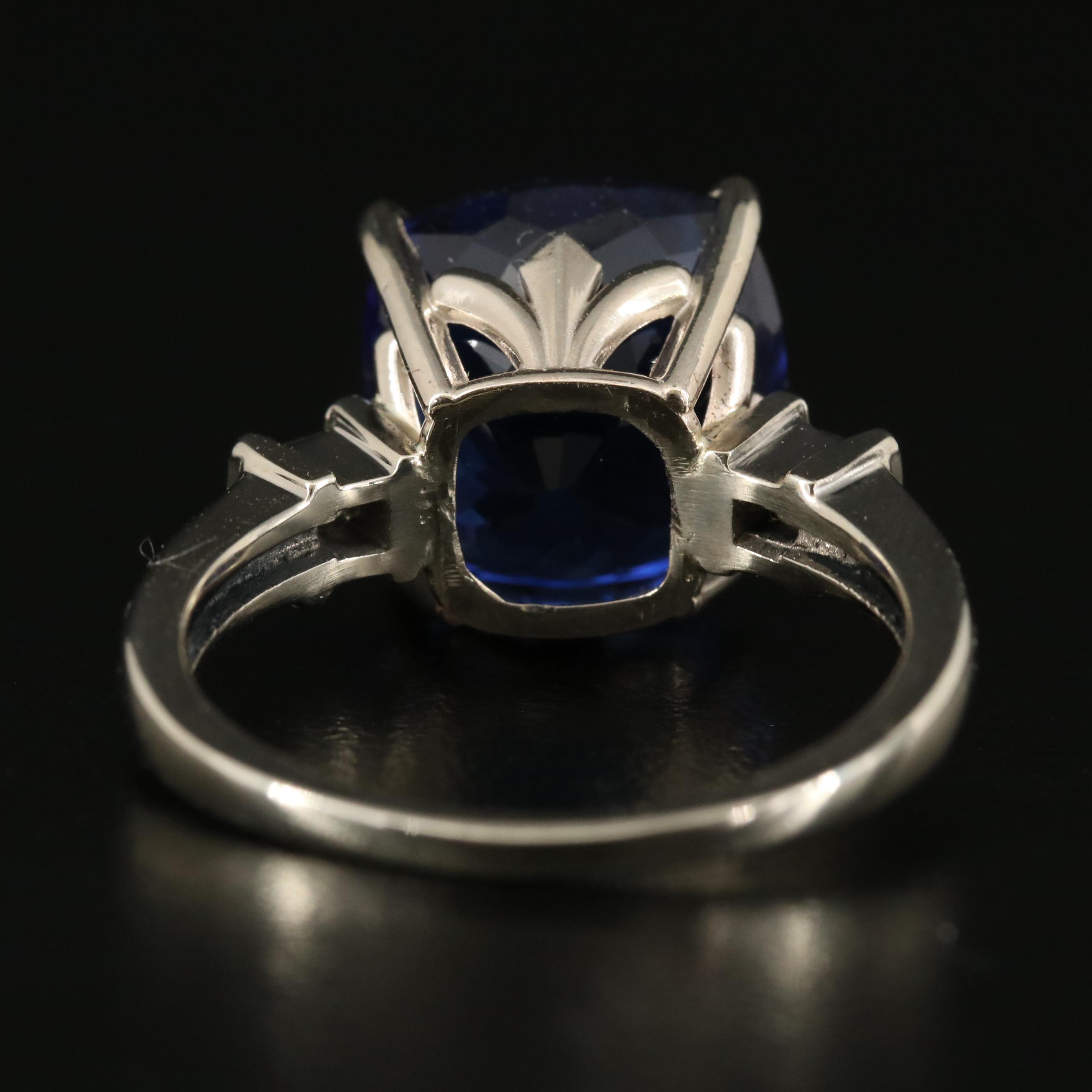 14K 10.99 CT Tanzanite and Diamond Ring with Online Digital GIA Report