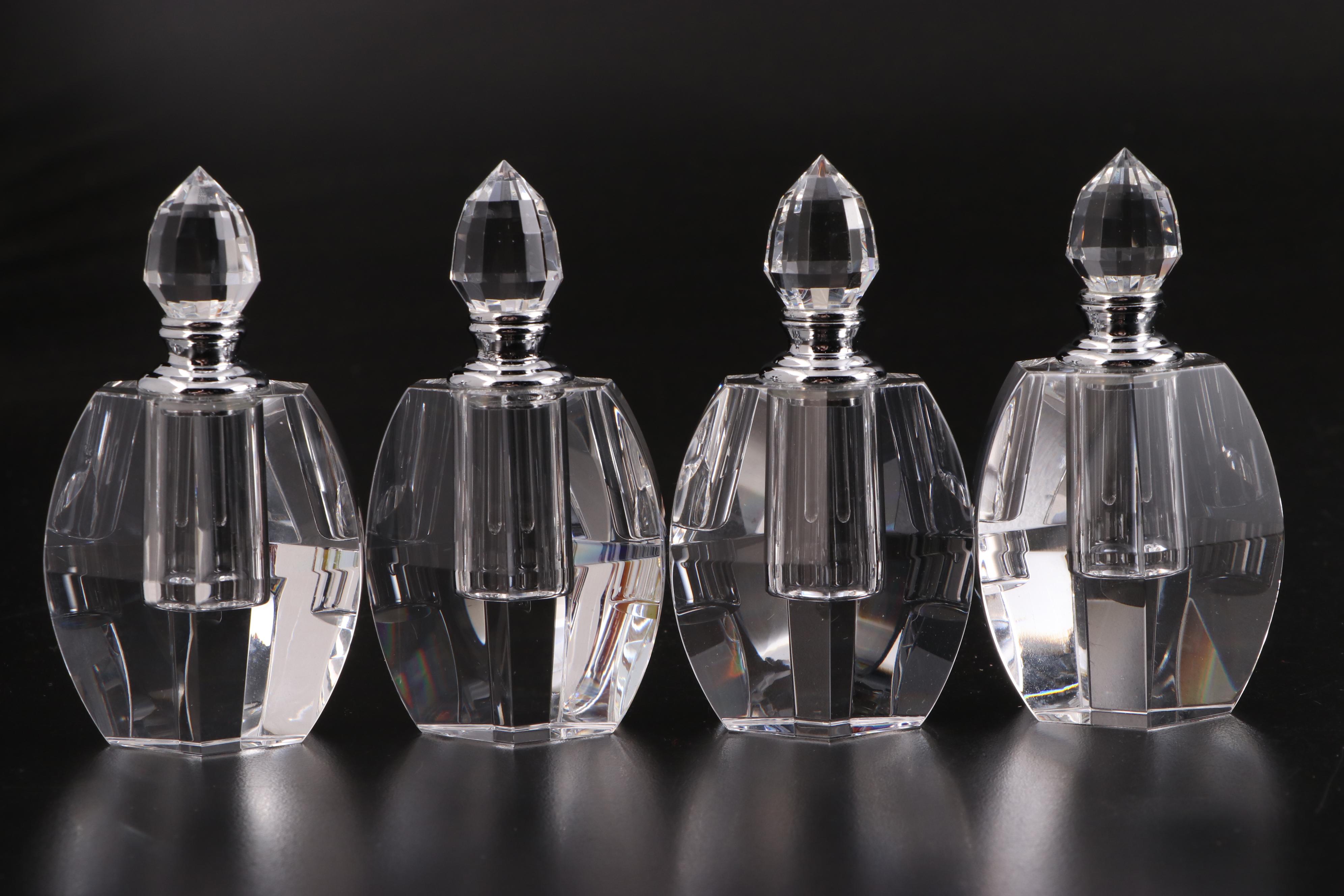 Dillard's Faceted Crystal Perfume Bottles in Velour Boxes