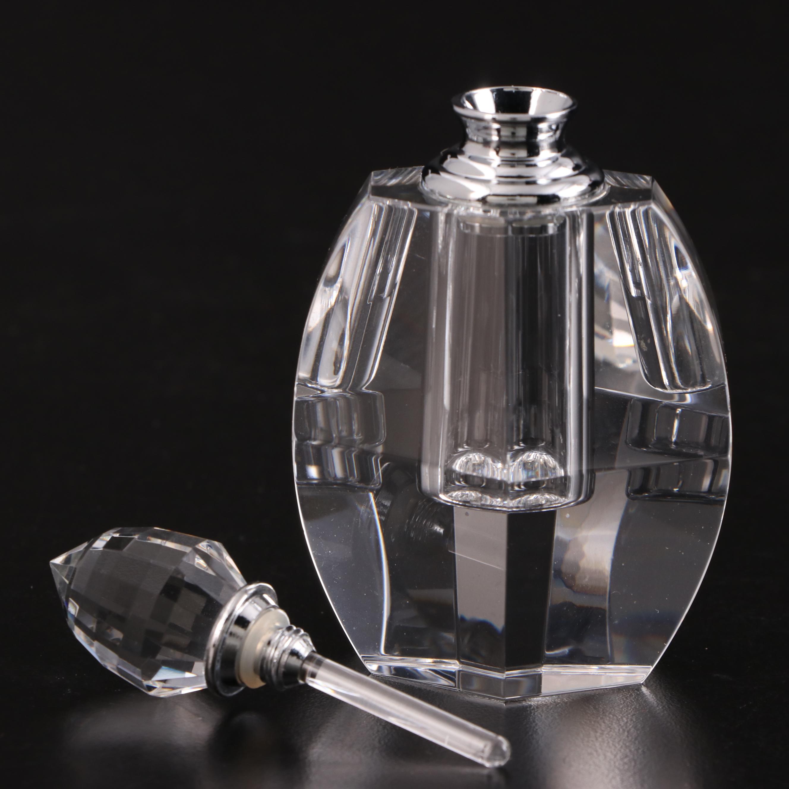 Dillard's Faceted Crystal Perfume Bottles in Velour Boxes