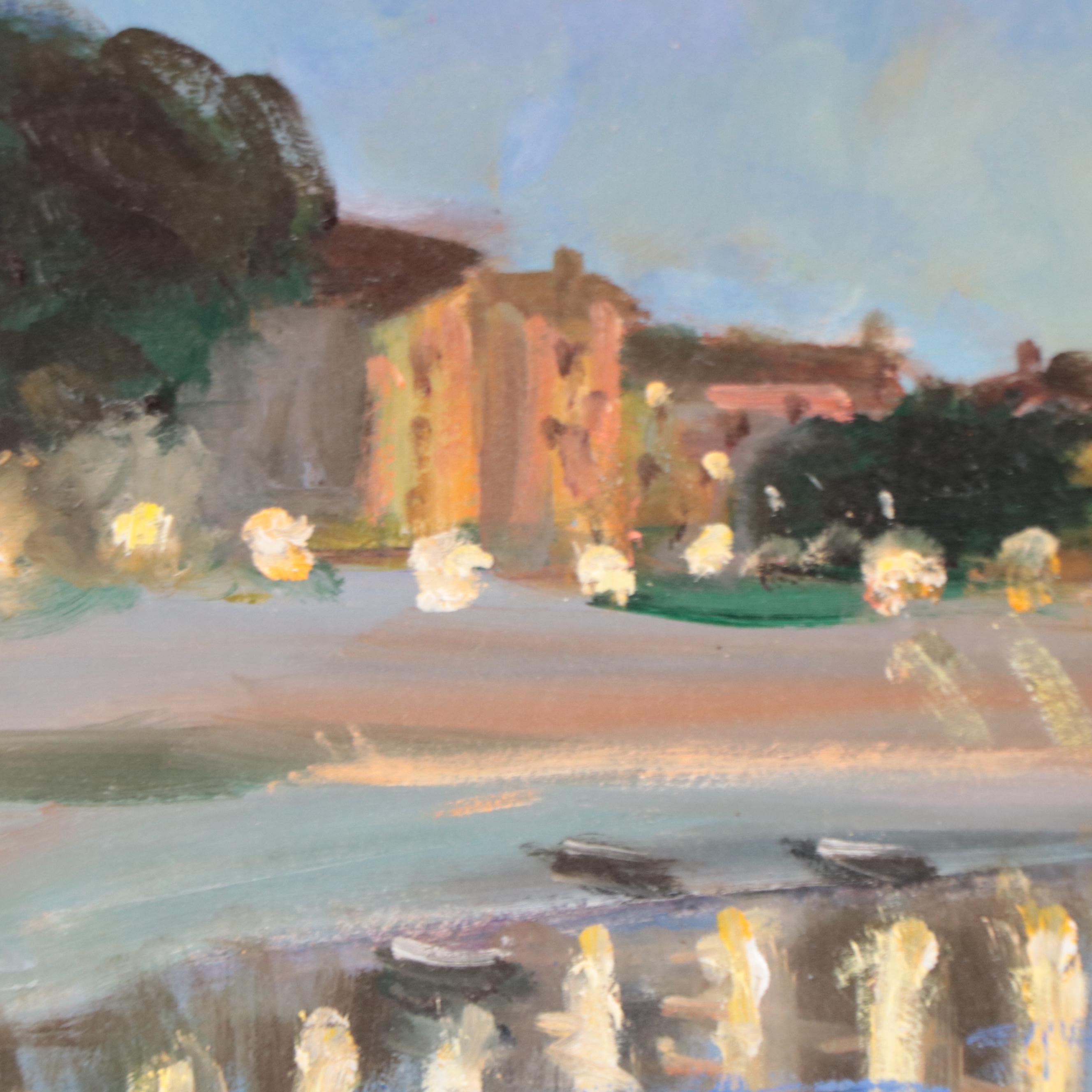 Nino Pippa Oil Painting "In Van Gogh Footsteps - Arles Reflections on the Rhone"