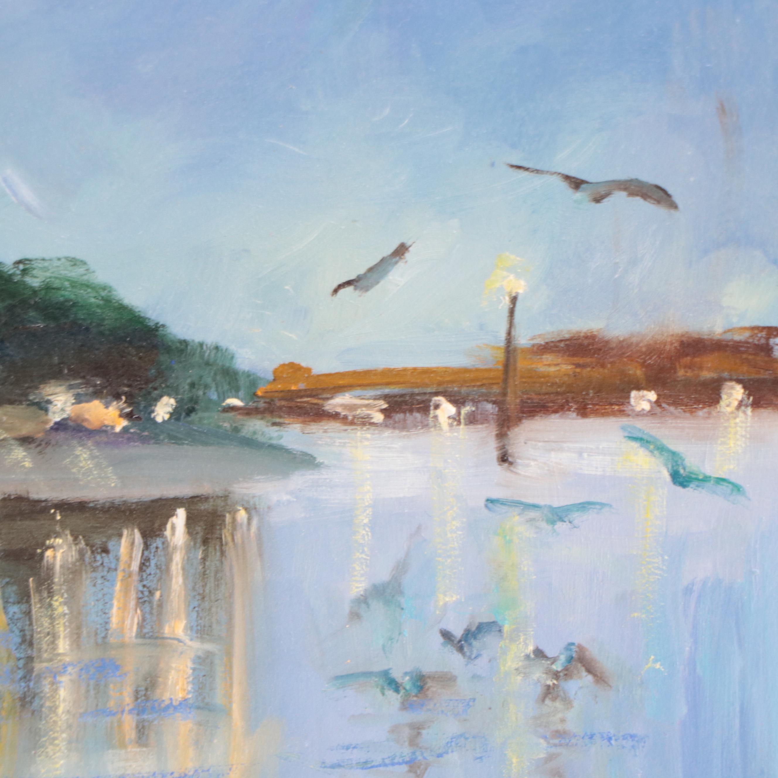 Nino Pippa Oil Painting "In Van Gogh Footsteps - Arles Reflections on the Rhone"