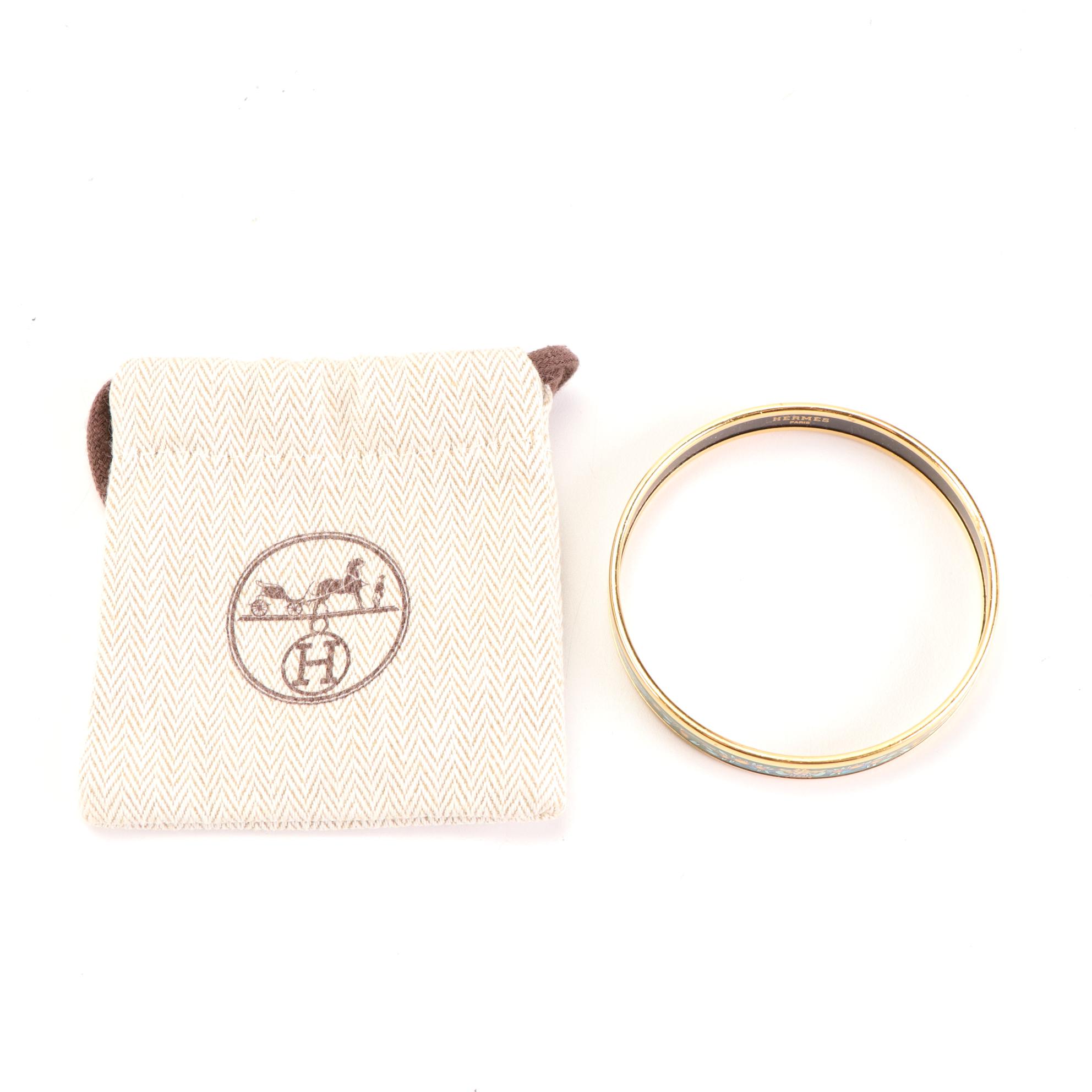 Hermès Floral Narrow Enamel Bangle