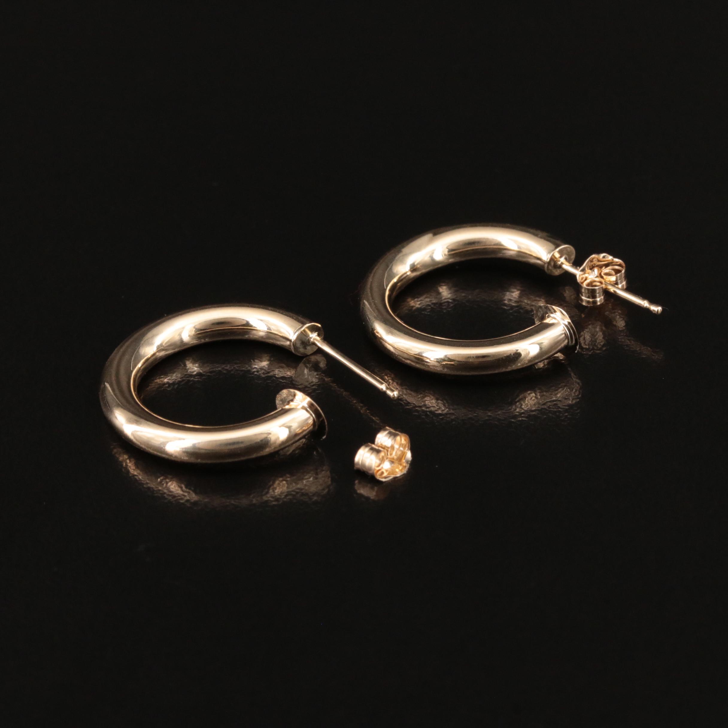 14K Tubular Hoop Earrings