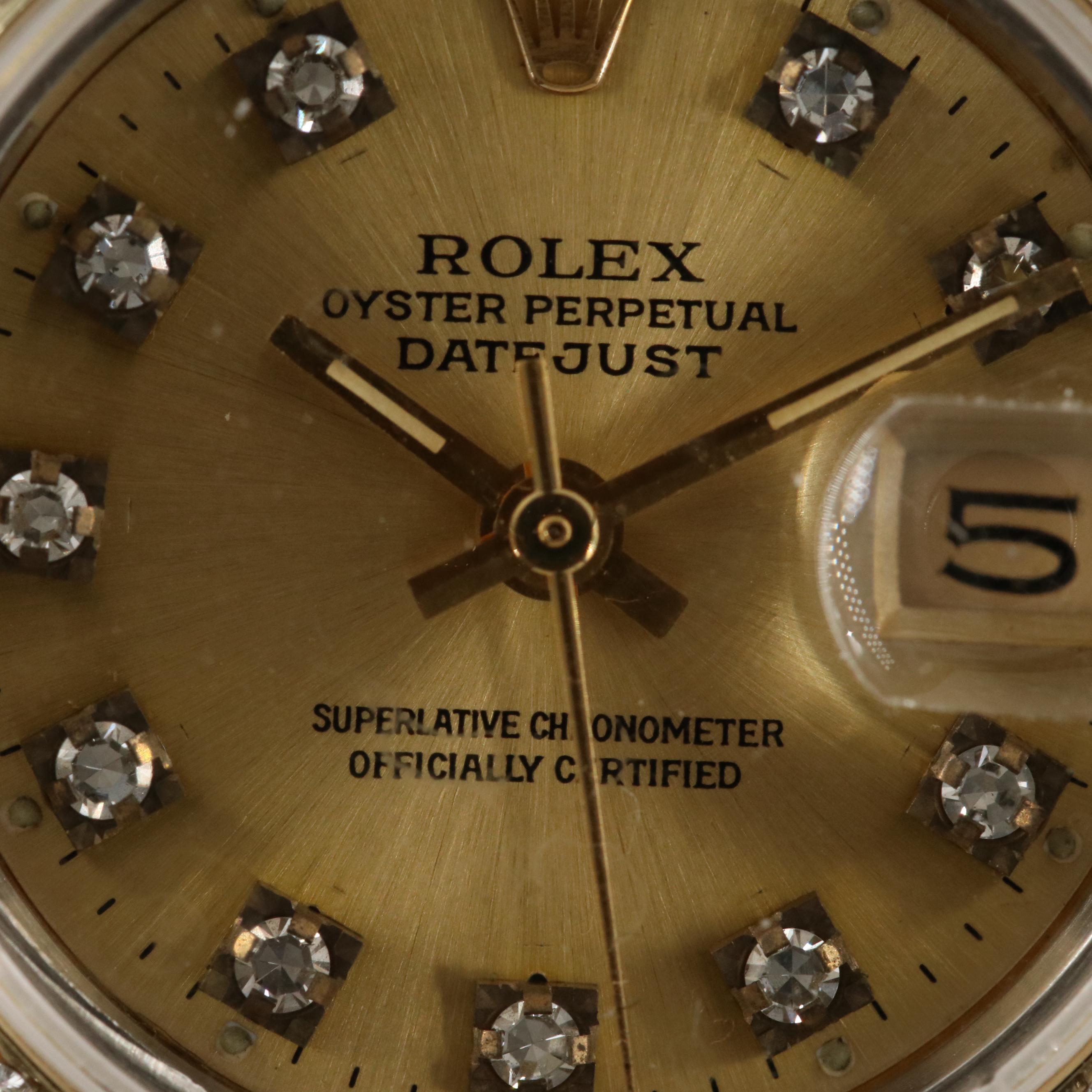 1983 Rolex Oyster Perpetual 1.17 CTW Diamond Dial and Bezel Datejust Watch