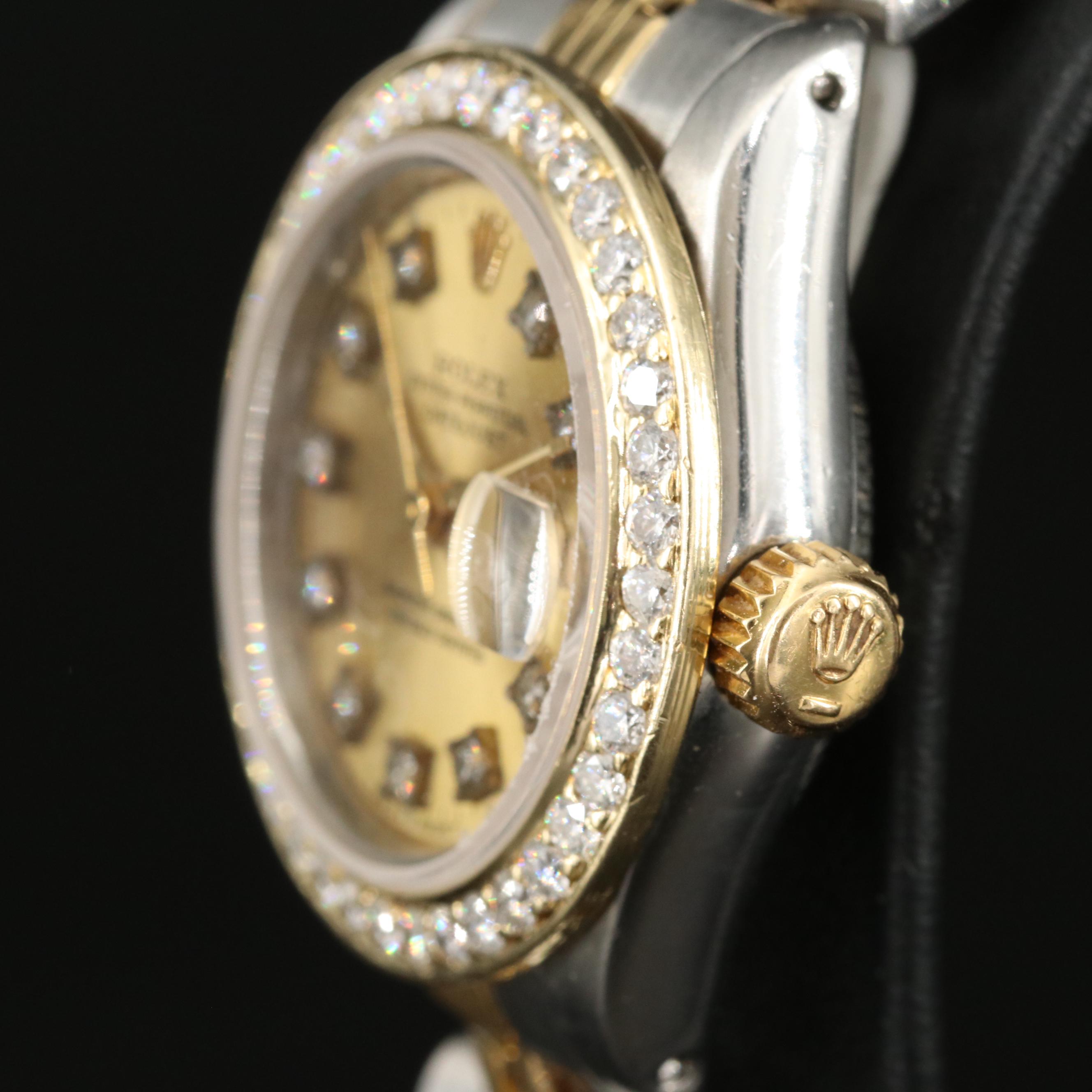 1983 Rolex Oyster Perpetual 1.17 CTW Diamond Dial and Bezel Datejust Watch