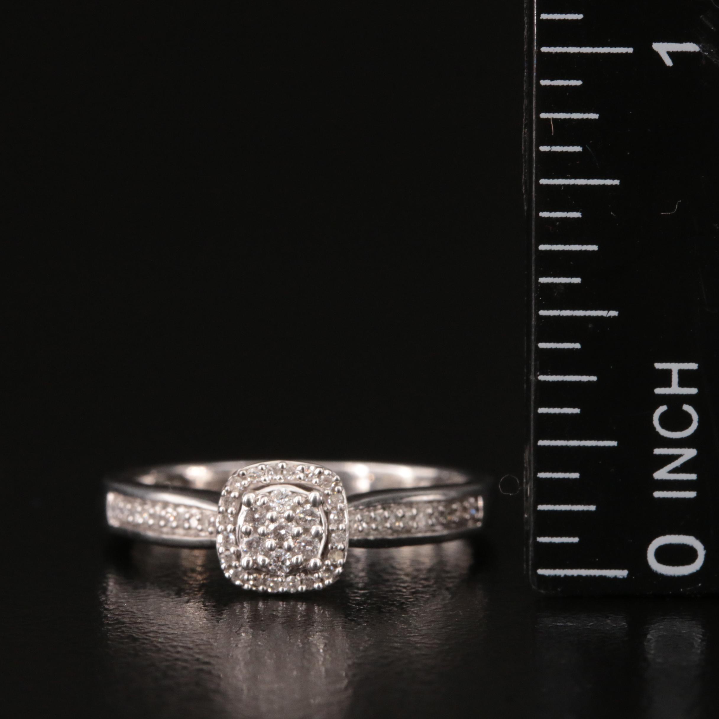 Sterling Diamond Ring with 10K Rose Gold Accents