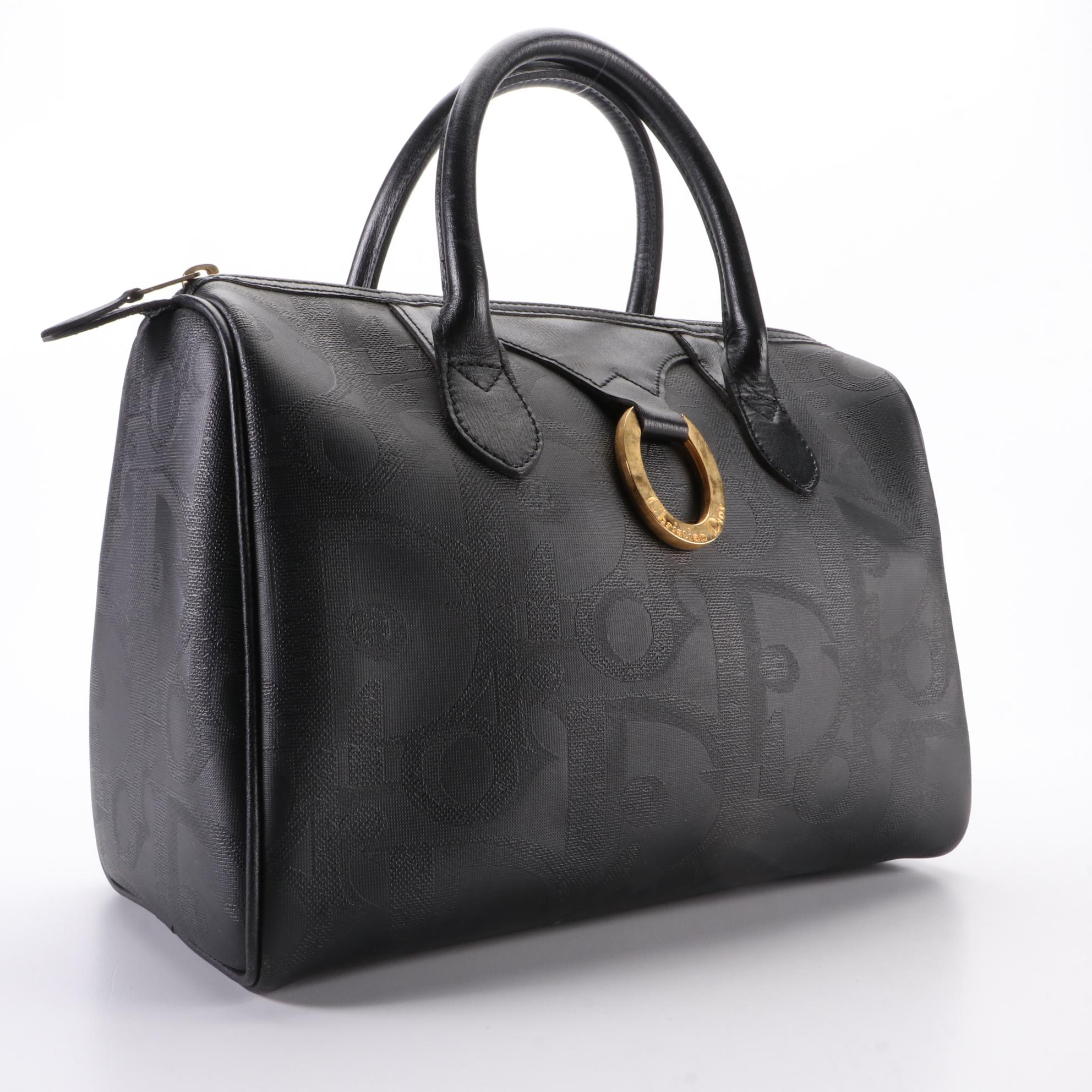 Christian Dior Boston Bag in Dior Oblique Coated Canvas and Leather