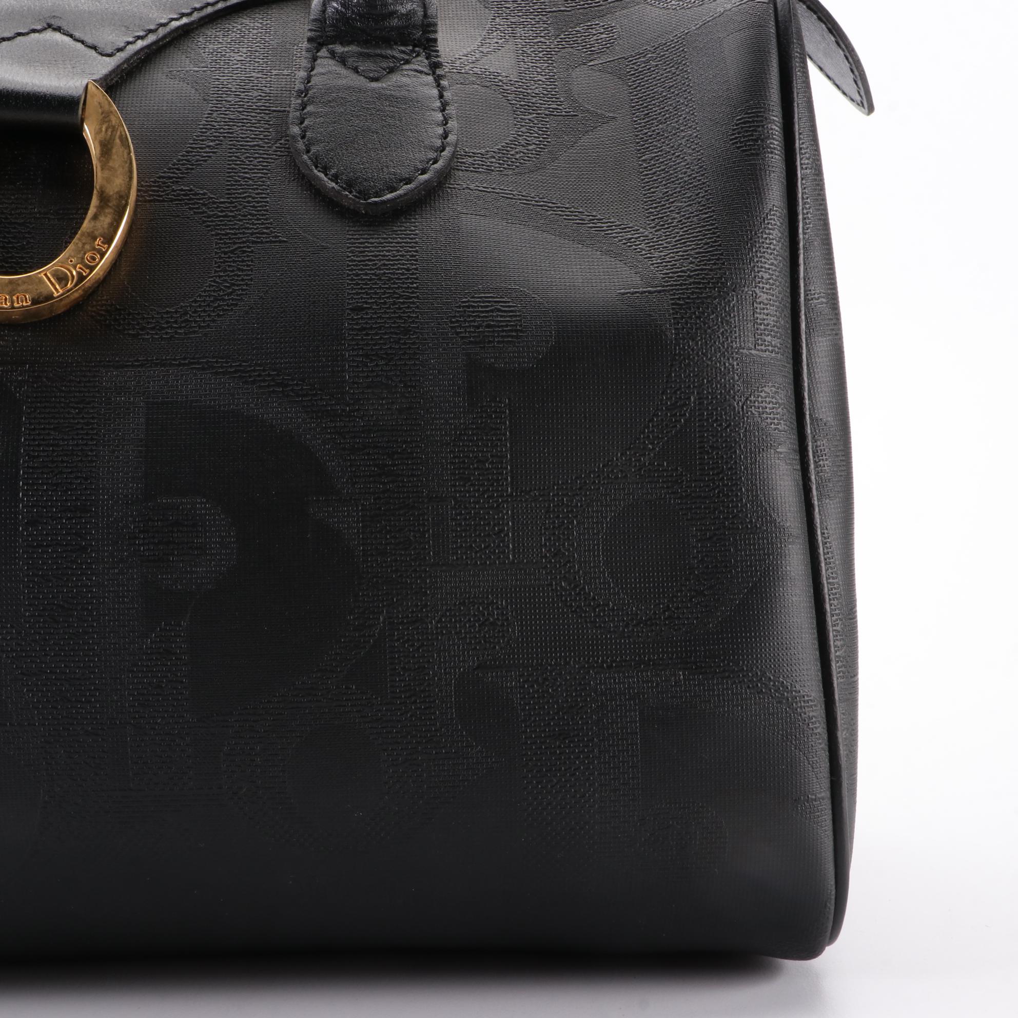 Christian Dior Boston Bag in Dior Oblique Coated Canvas and Leather