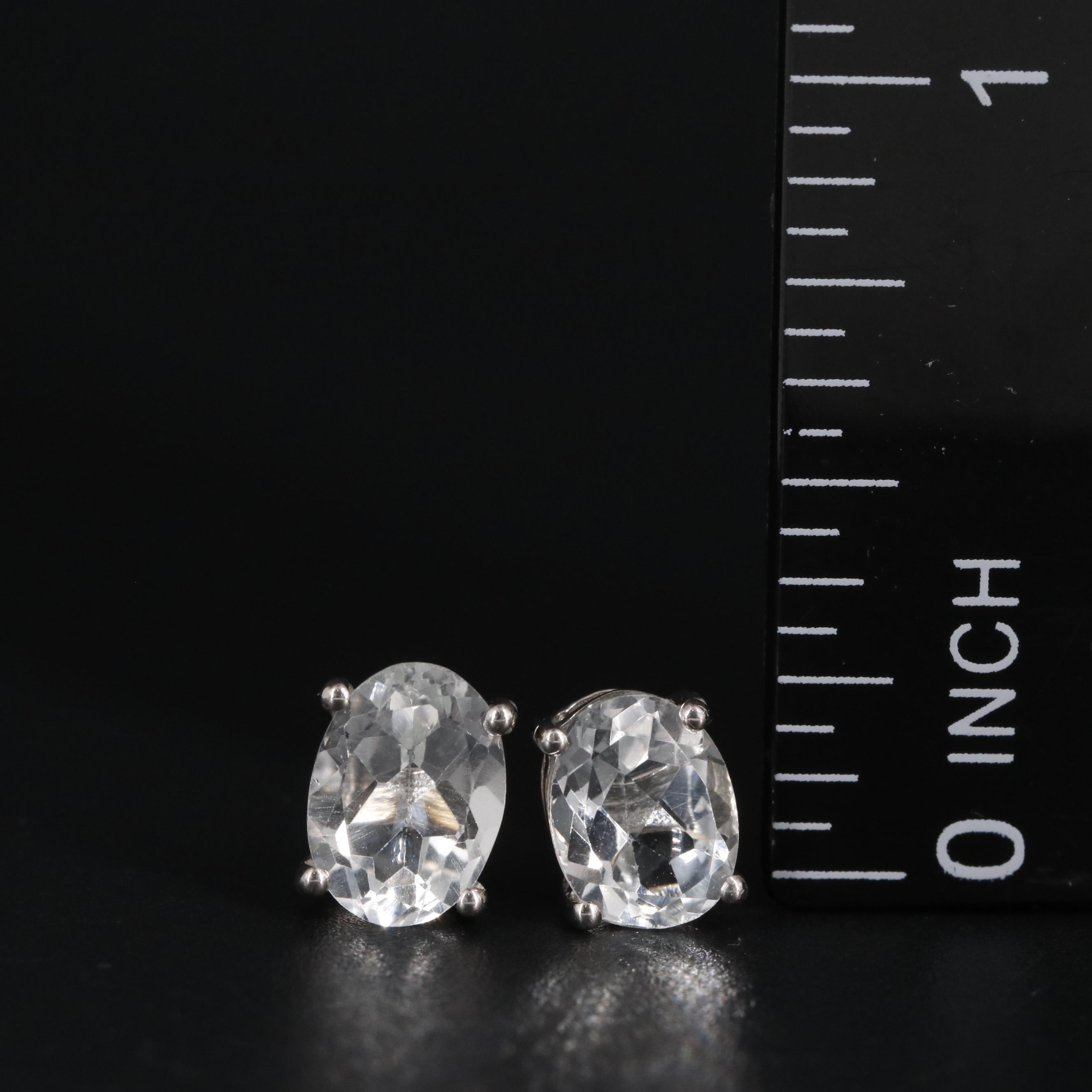 Sterling White Topaz Stud Earrings