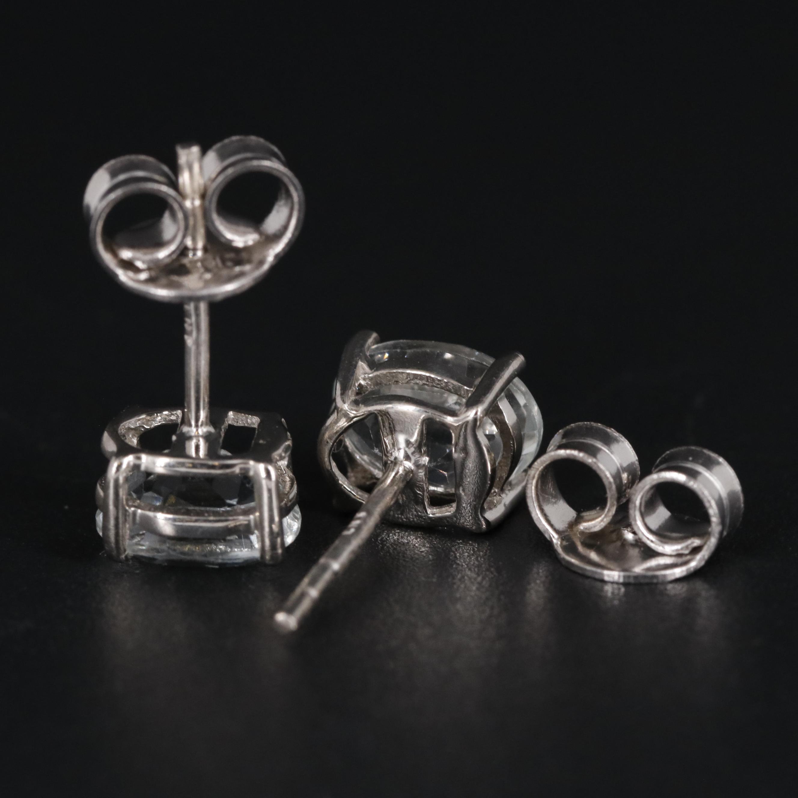 Sterling White Topaz Stud Earrings