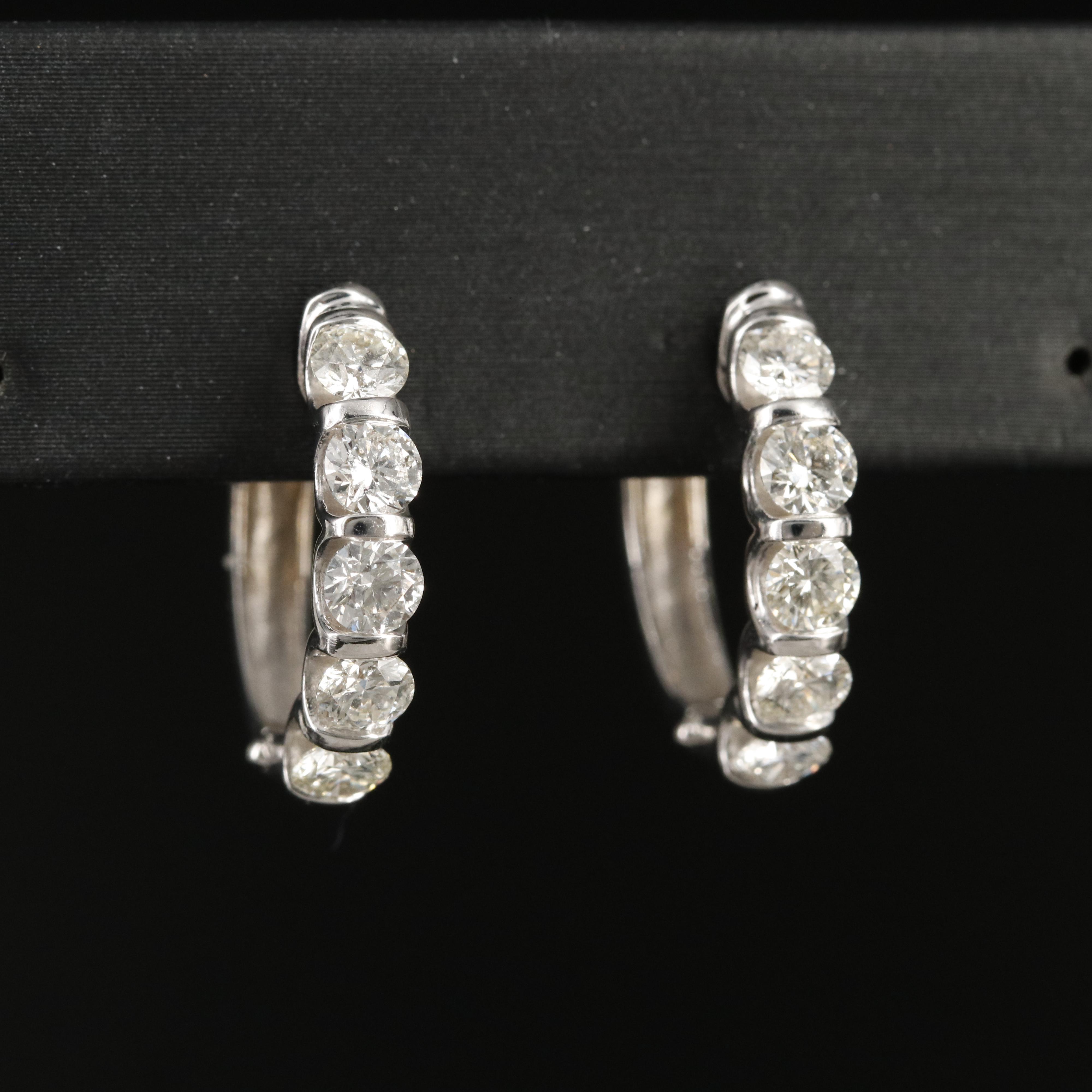 14K 1.72 CTW Diamond Hoop Earrings