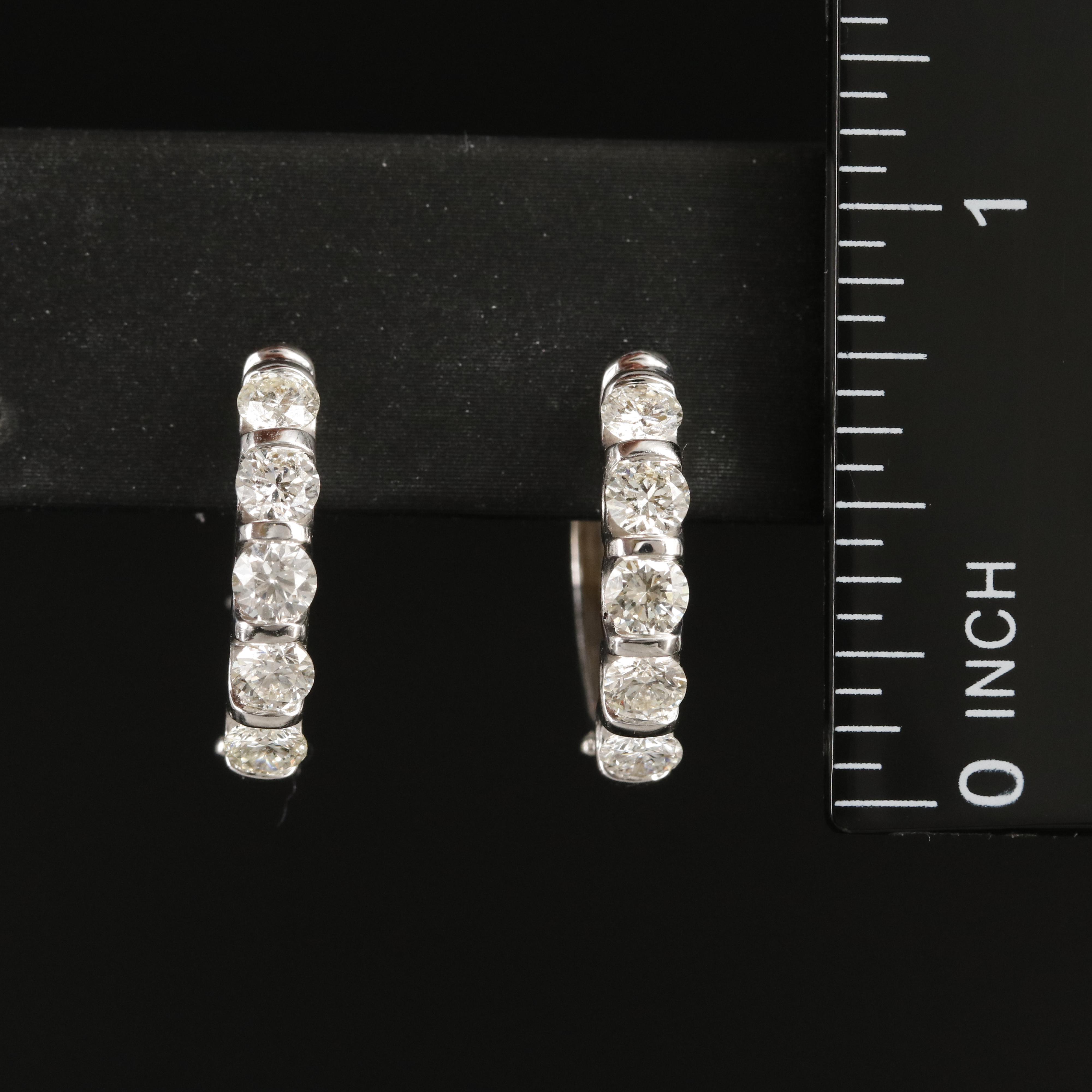 14K 1.72 CTW Diamond Hoop Earrings