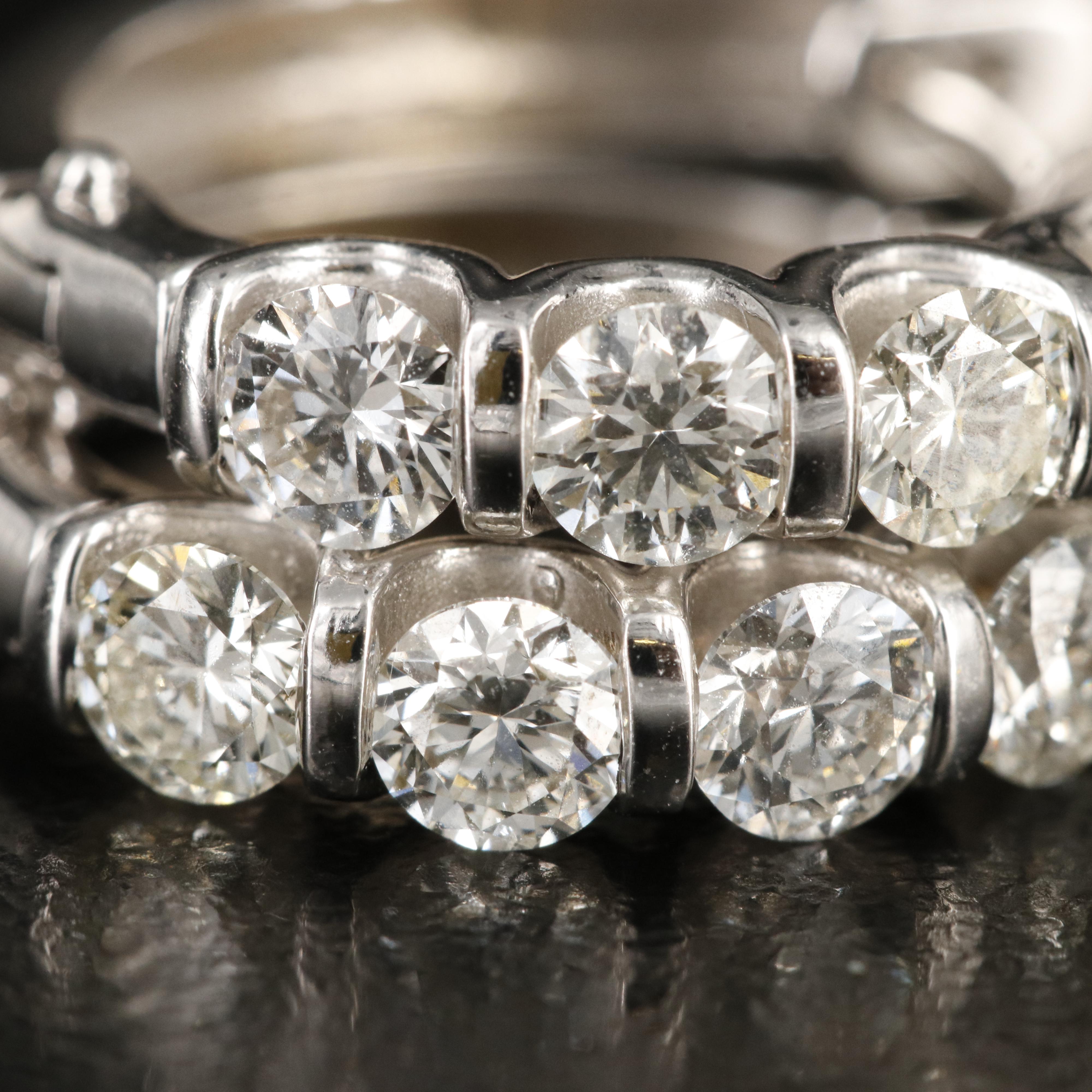 14K 1.72 CTW Diamond Hoop Earrings