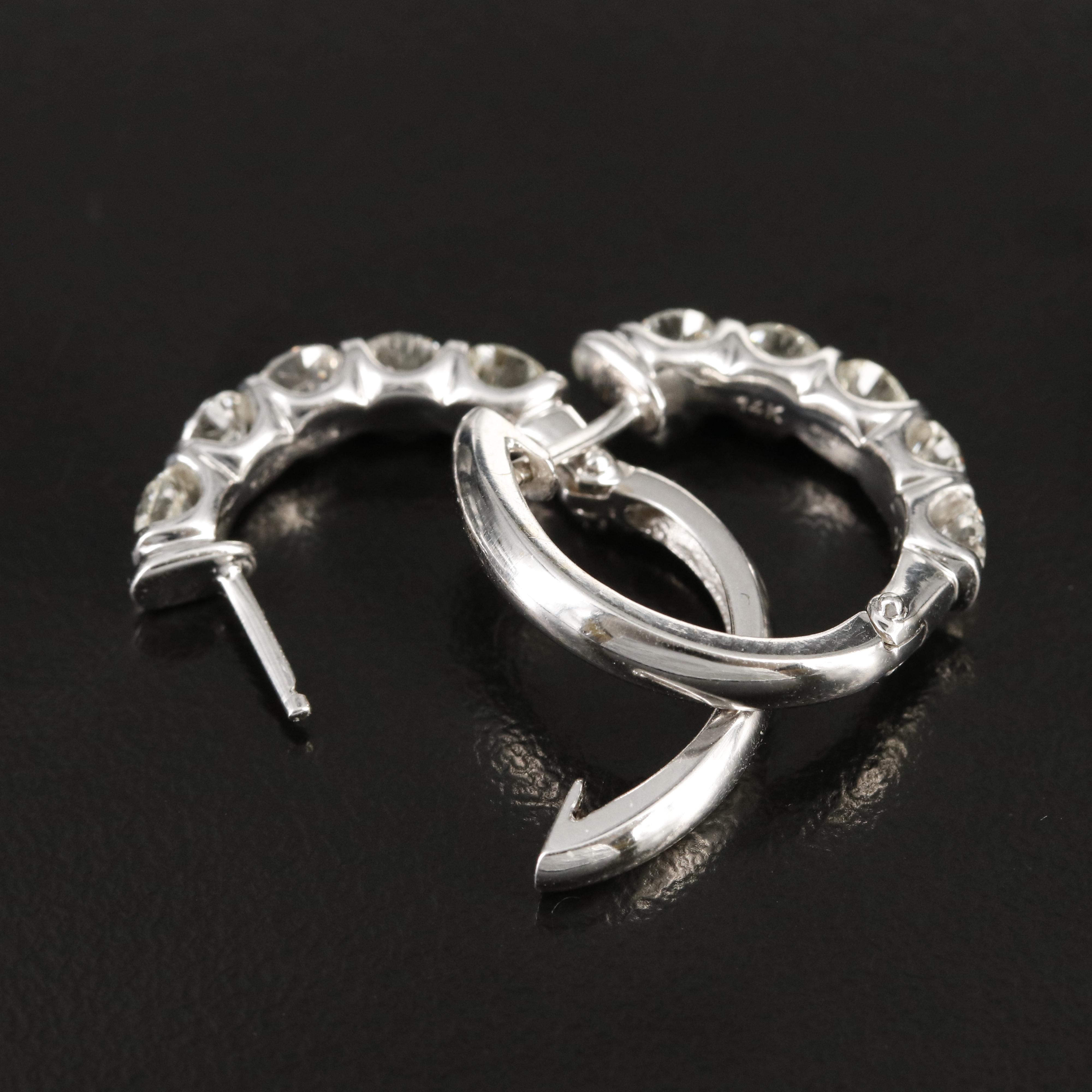 14K 1.72 CTW Diamond Hoop Earrings