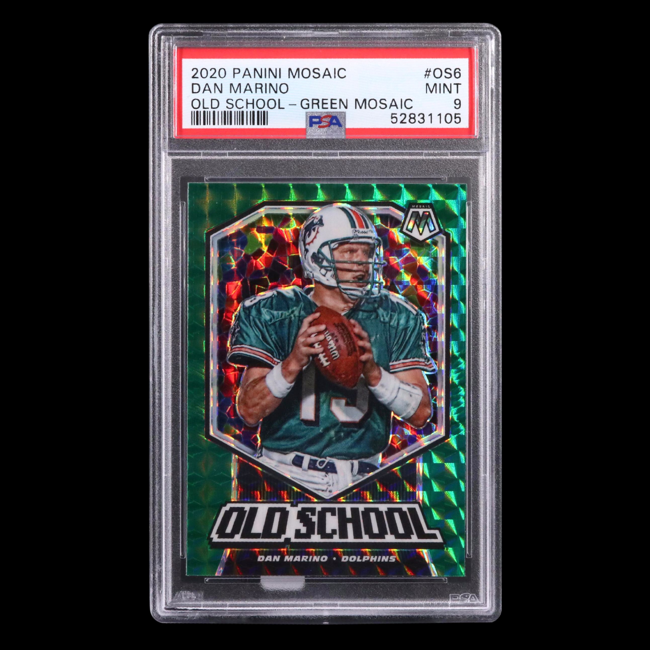2020 Panini Mosaic Dan Marino Old School Graded PSA 9 Mint Football Card