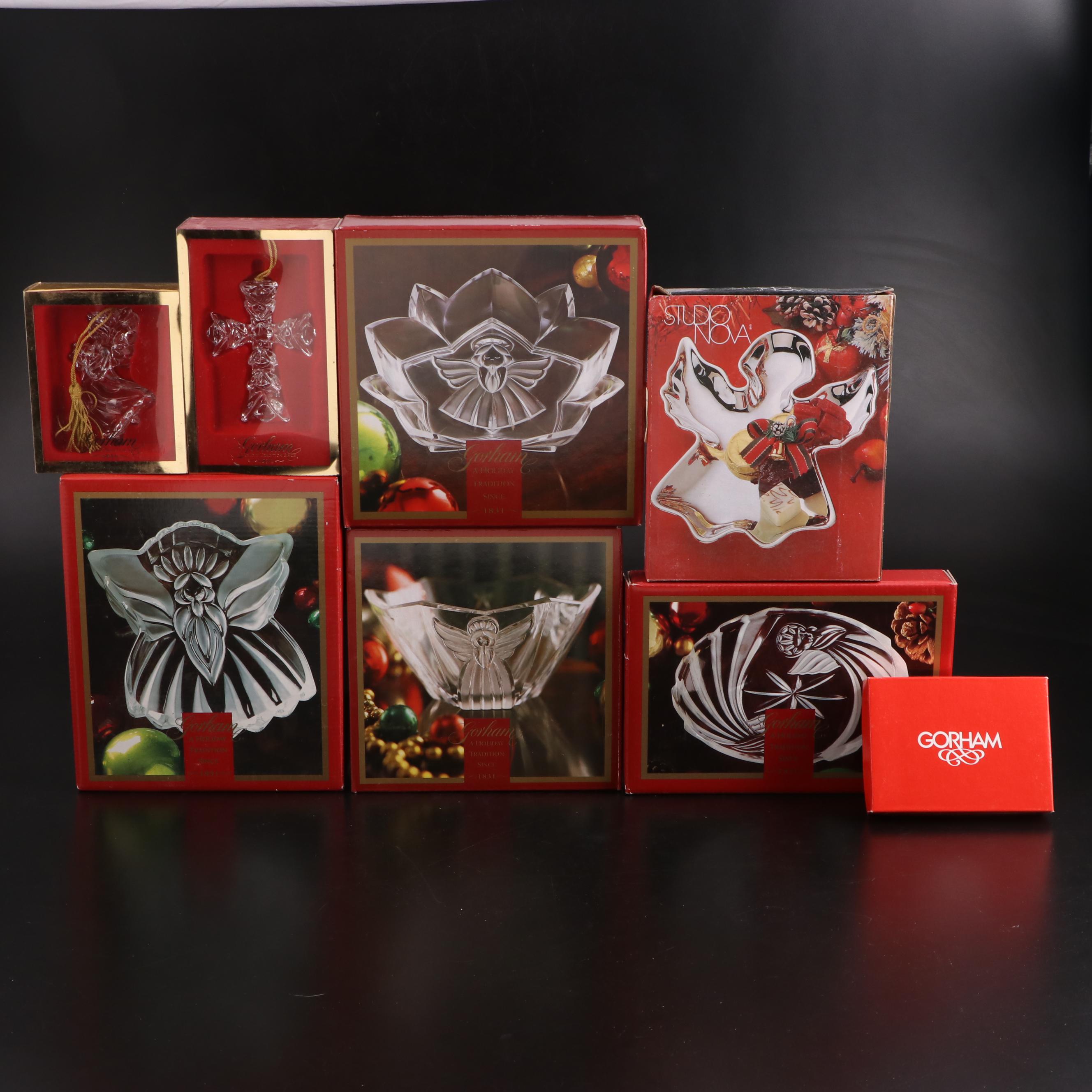 Gorham Crystal Candy Dishes and Ornaments with Studio Nova Silver Candy Dish