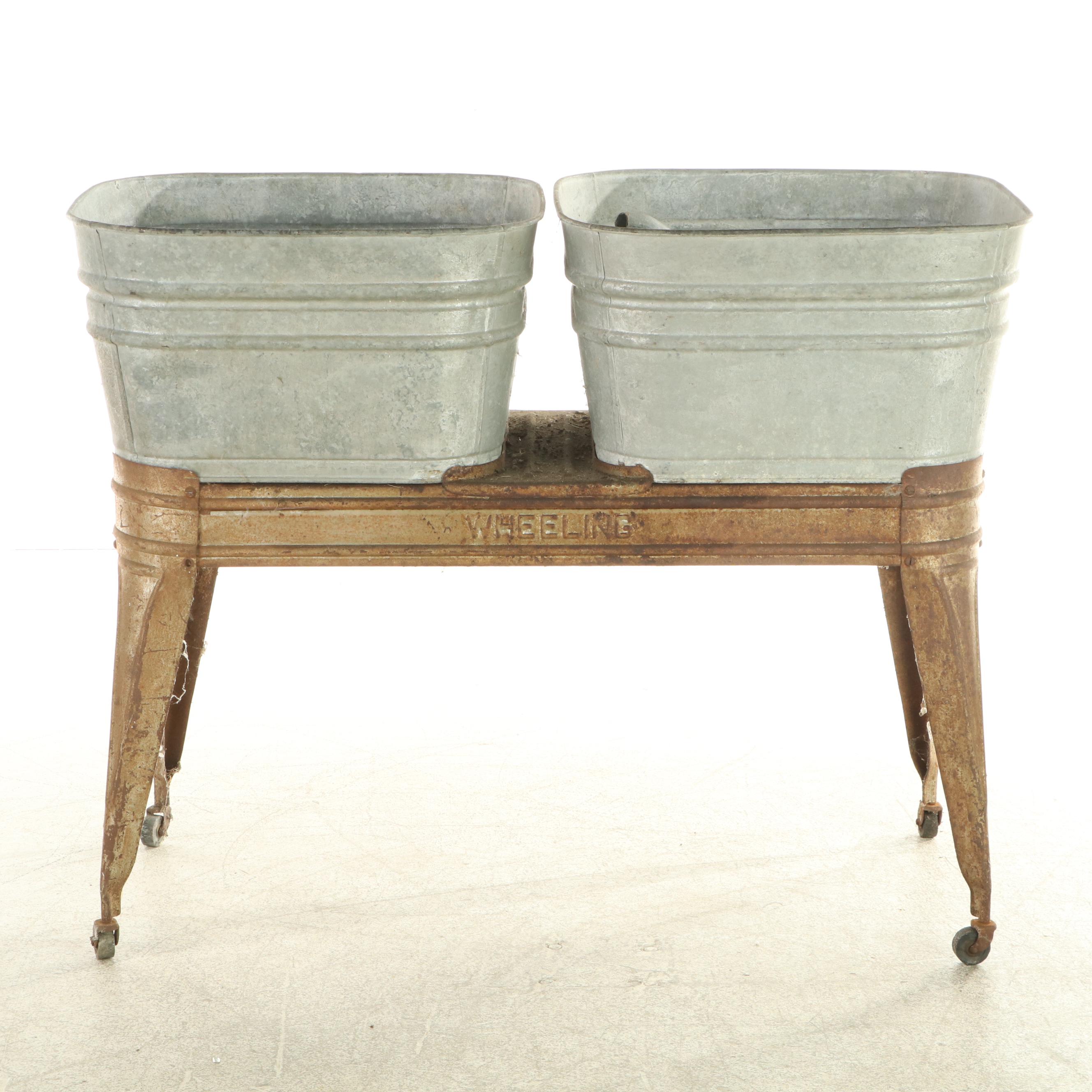 Wheeling Wash Basins with Stand