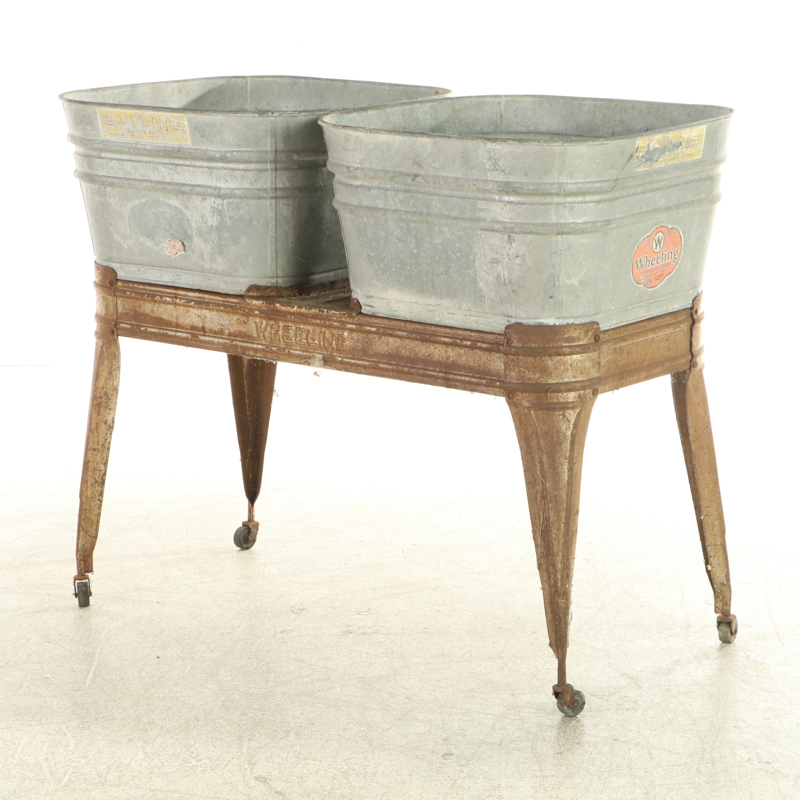 Wheeling Wash Basins with Stand