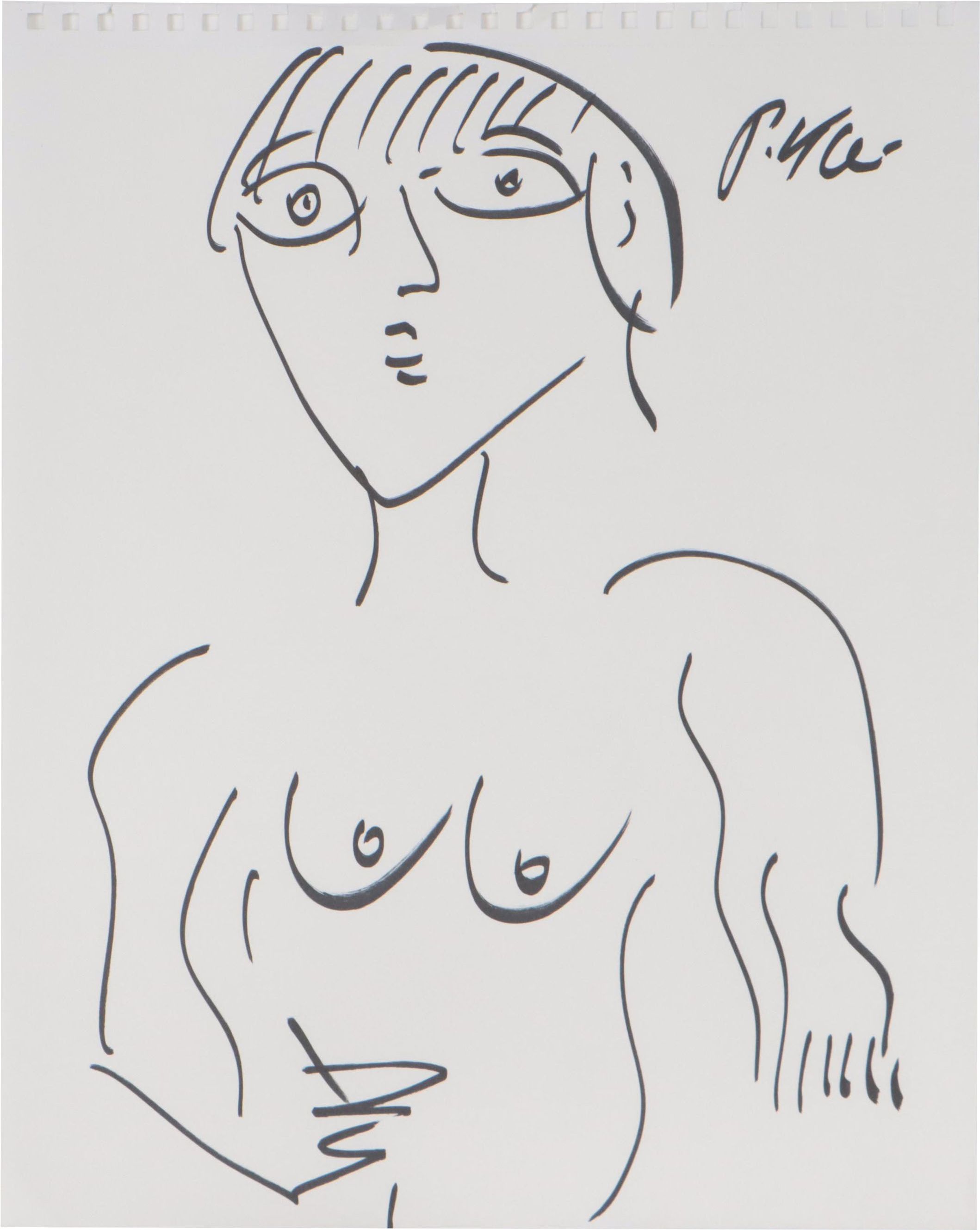 Peter Keil Ink Drawing of Nude