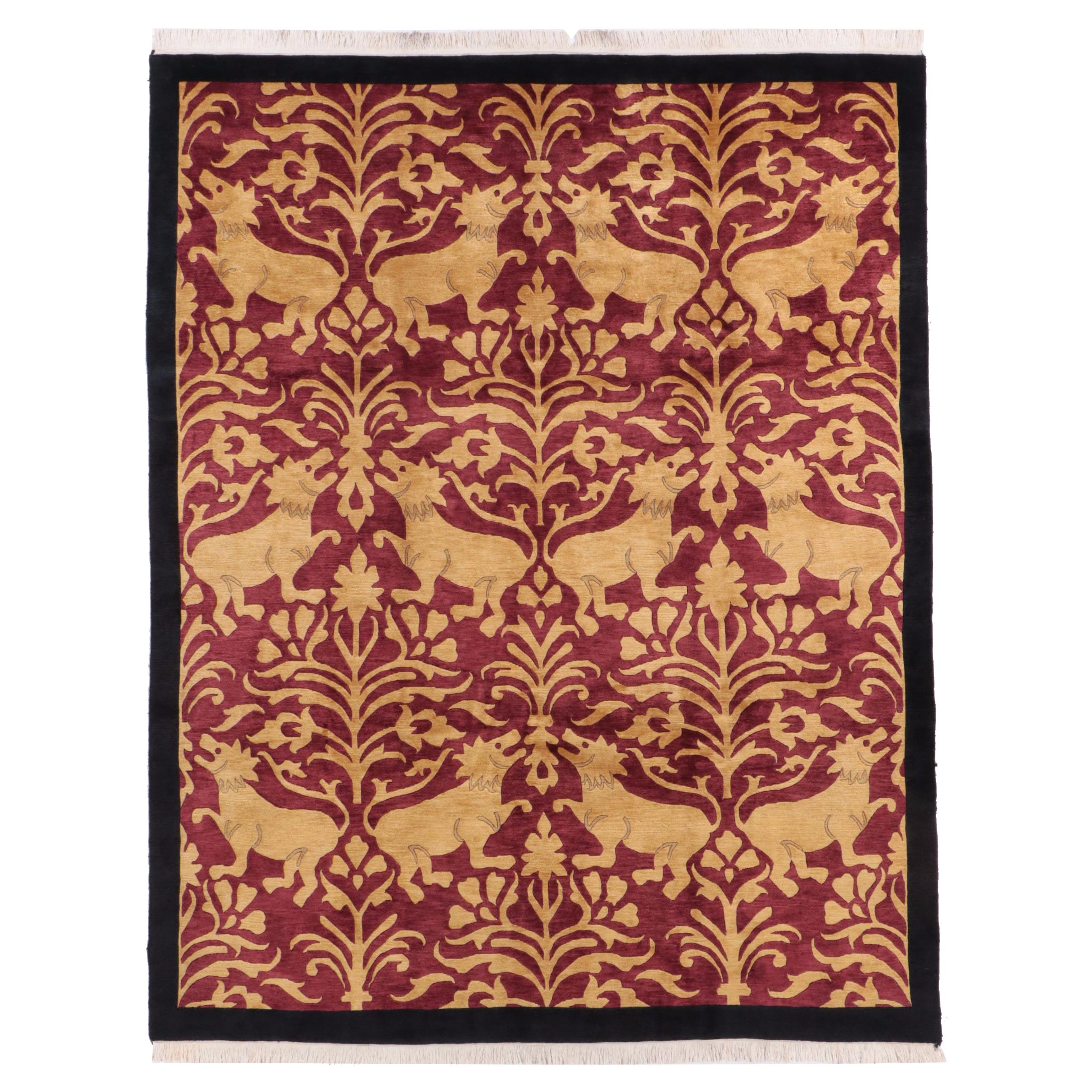 7'10 x 10'3 Hand-Knotted Indo-Spanish Area Rug