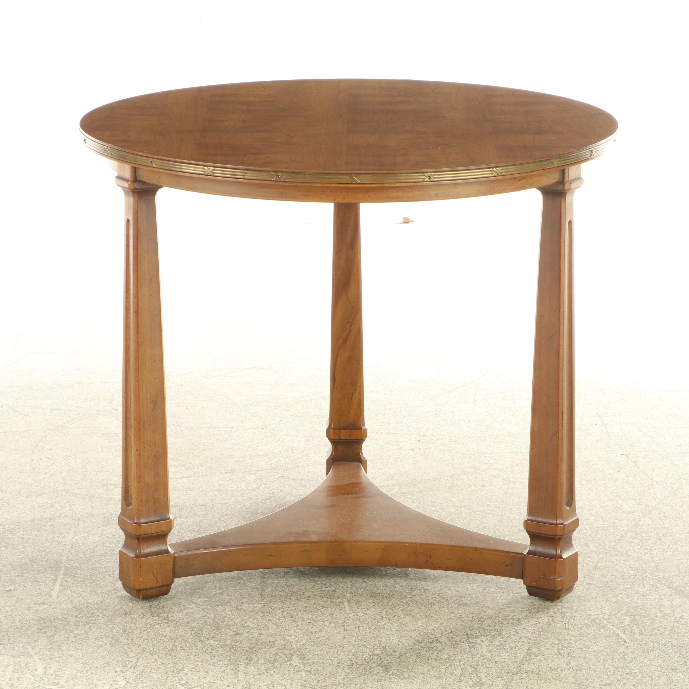Empire Style Brass-Mounted Cherrywood Side Table, 20th Century