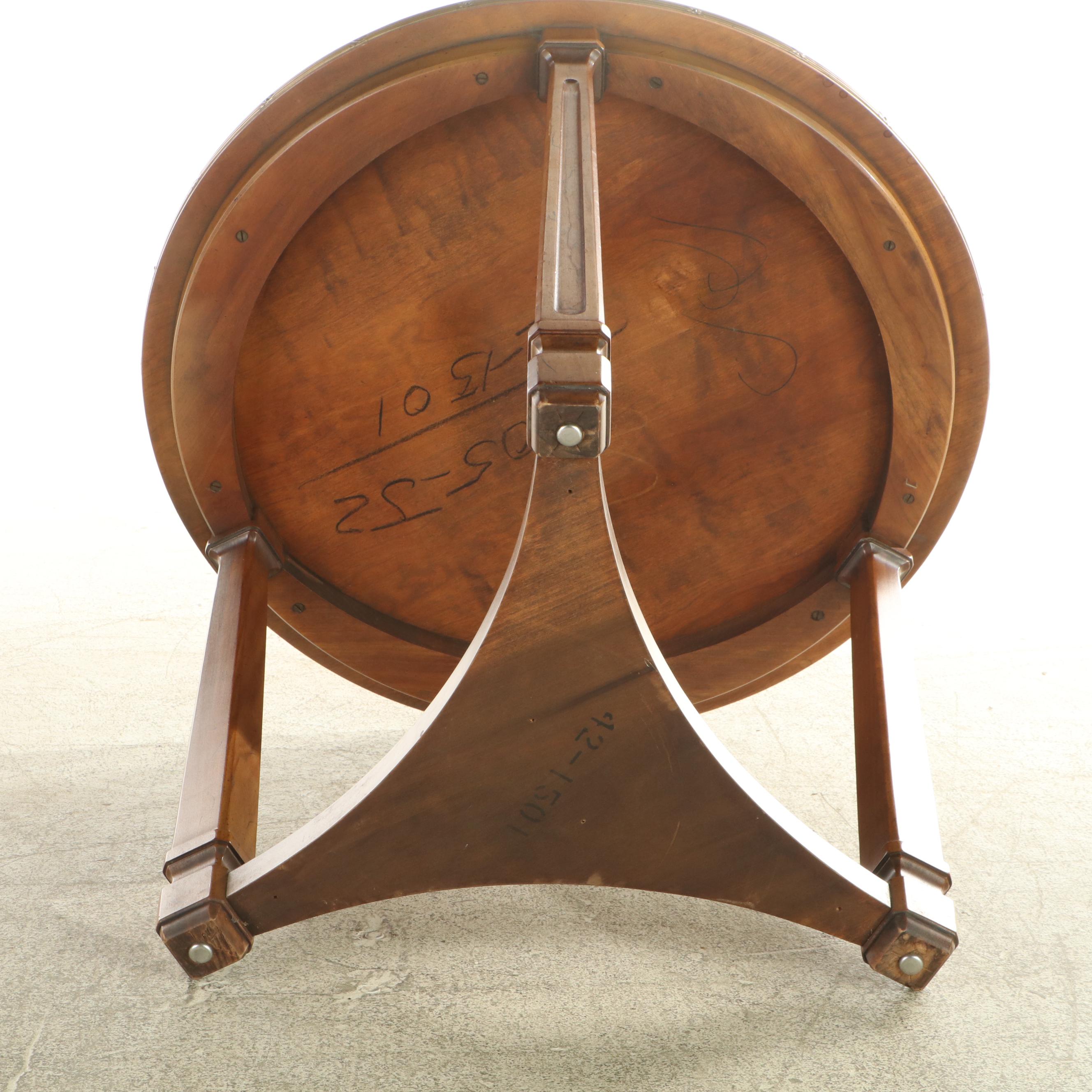 Empire Style Brass-Mounted Cherrywood Side Table, 20th Century
