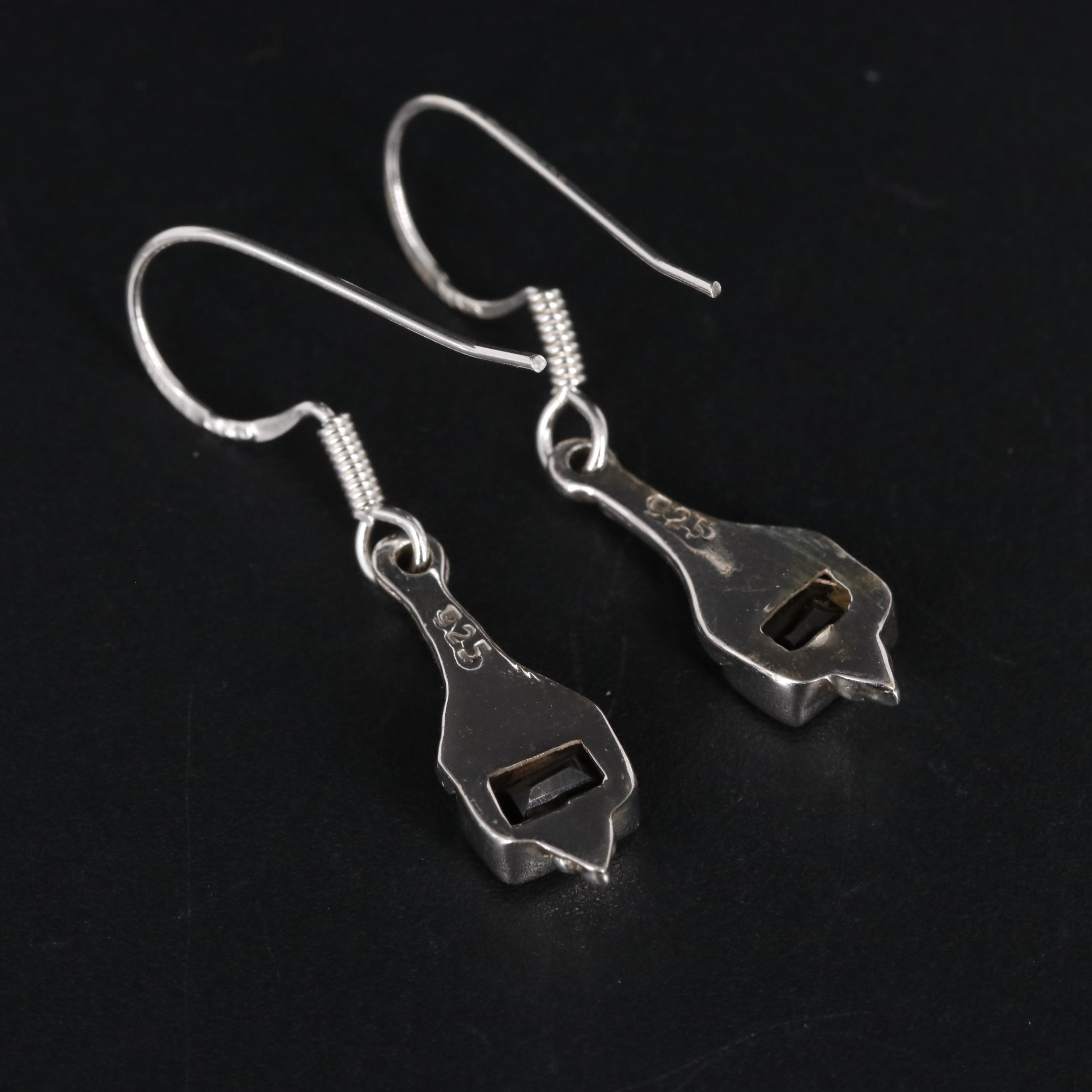 Sterling Smoky Quartz Dangle Earrings