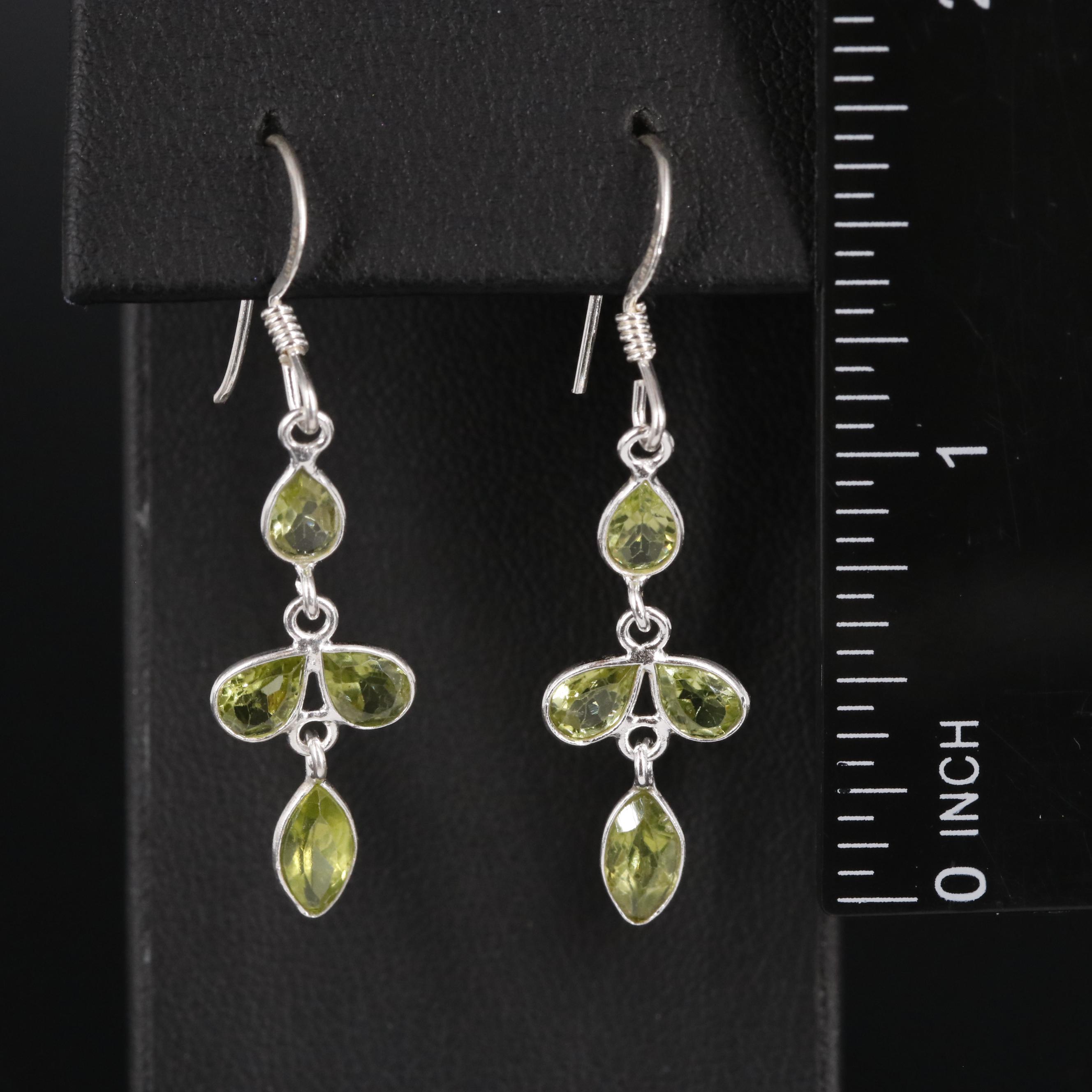 Sterling Peridot Dangle Earrings