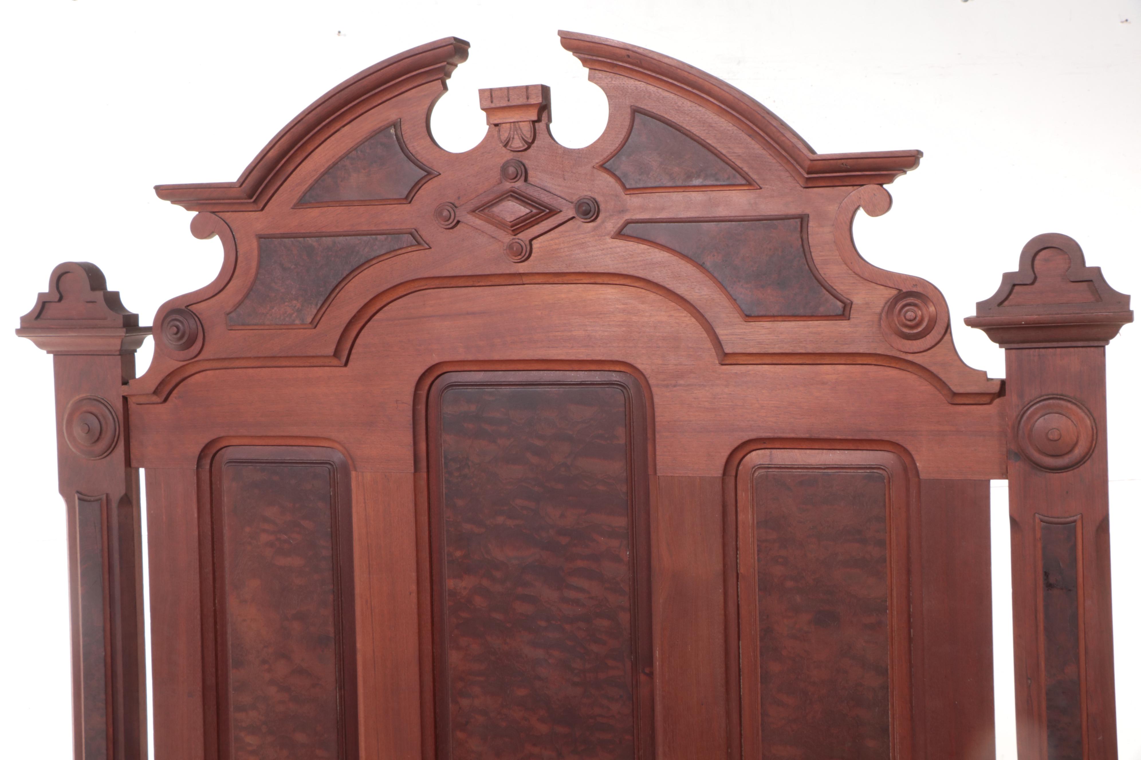 Victorian Renaissance Revival Walnut Bed in Full Size