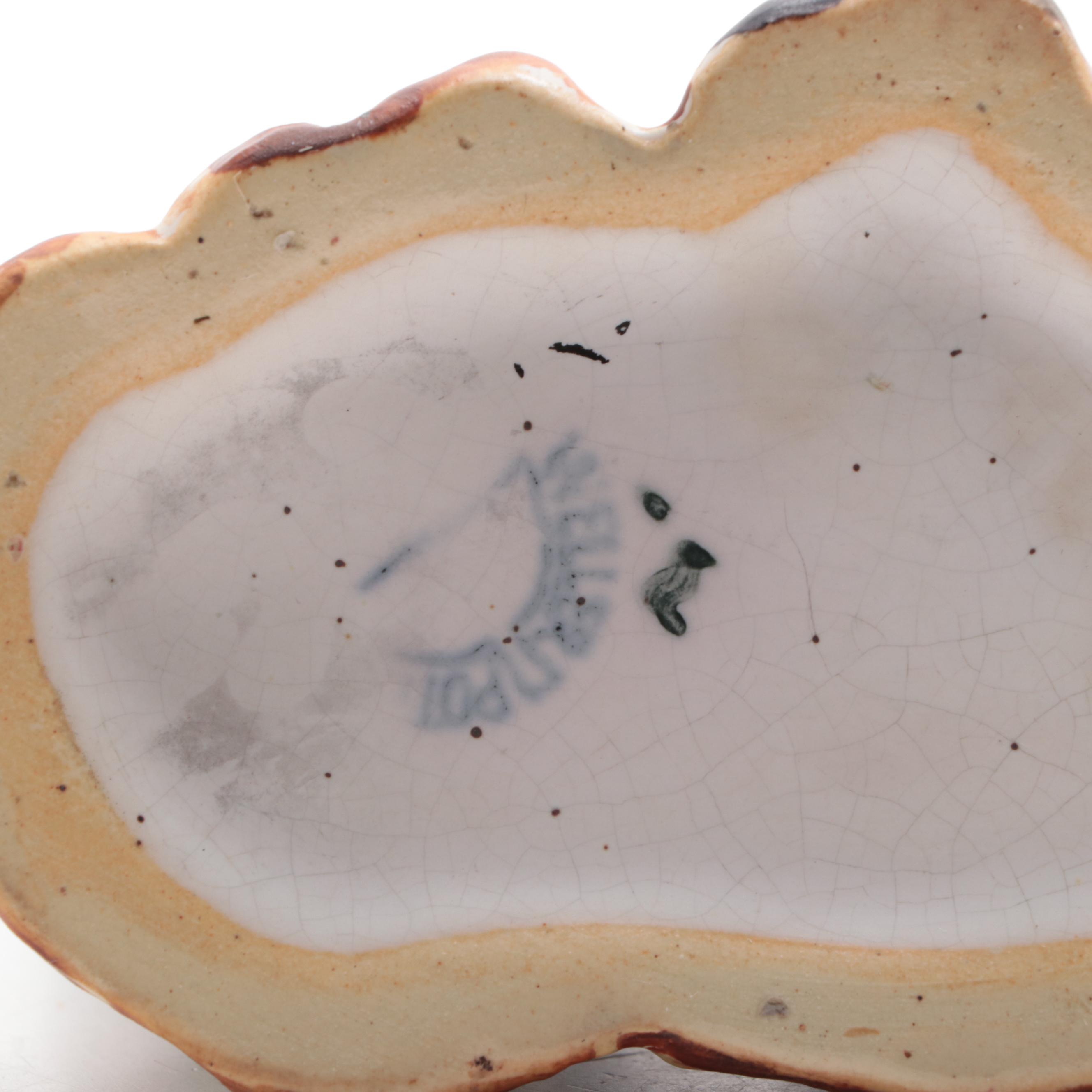 Weller Pottery Tree Vase with Hull Pottery "Magnolia" Teapot, Early/Mid-20th C.