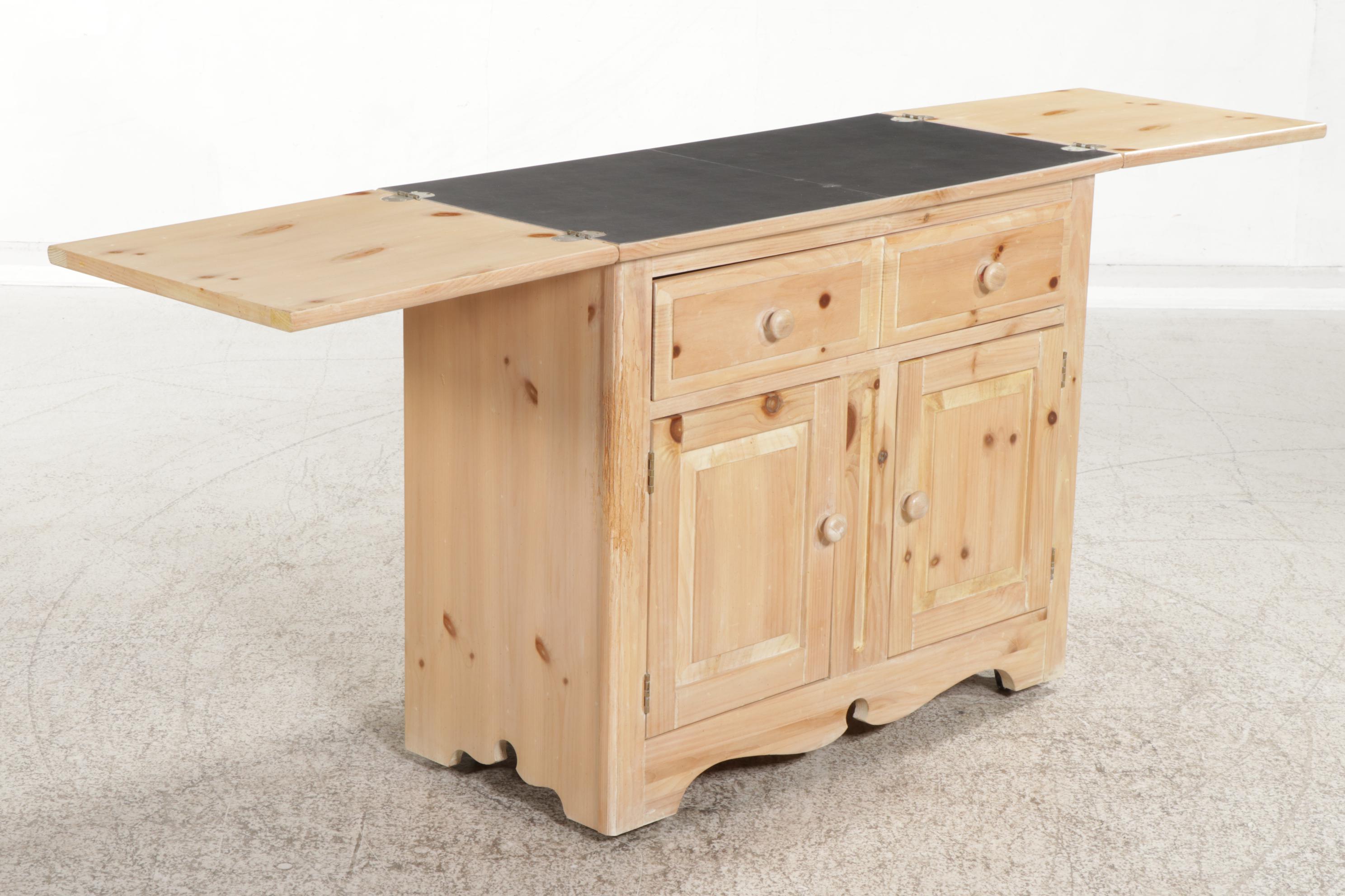 American of Martinsville Pine Flip-Top Server, Late 20th Century