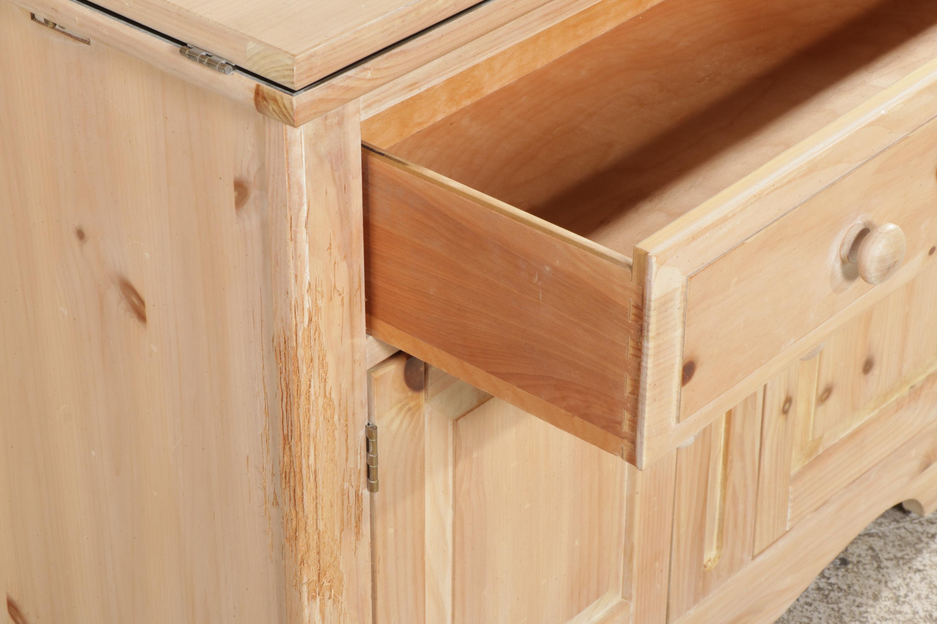 American of Martinsville Pine Flip-Top Server, Late 20th Century