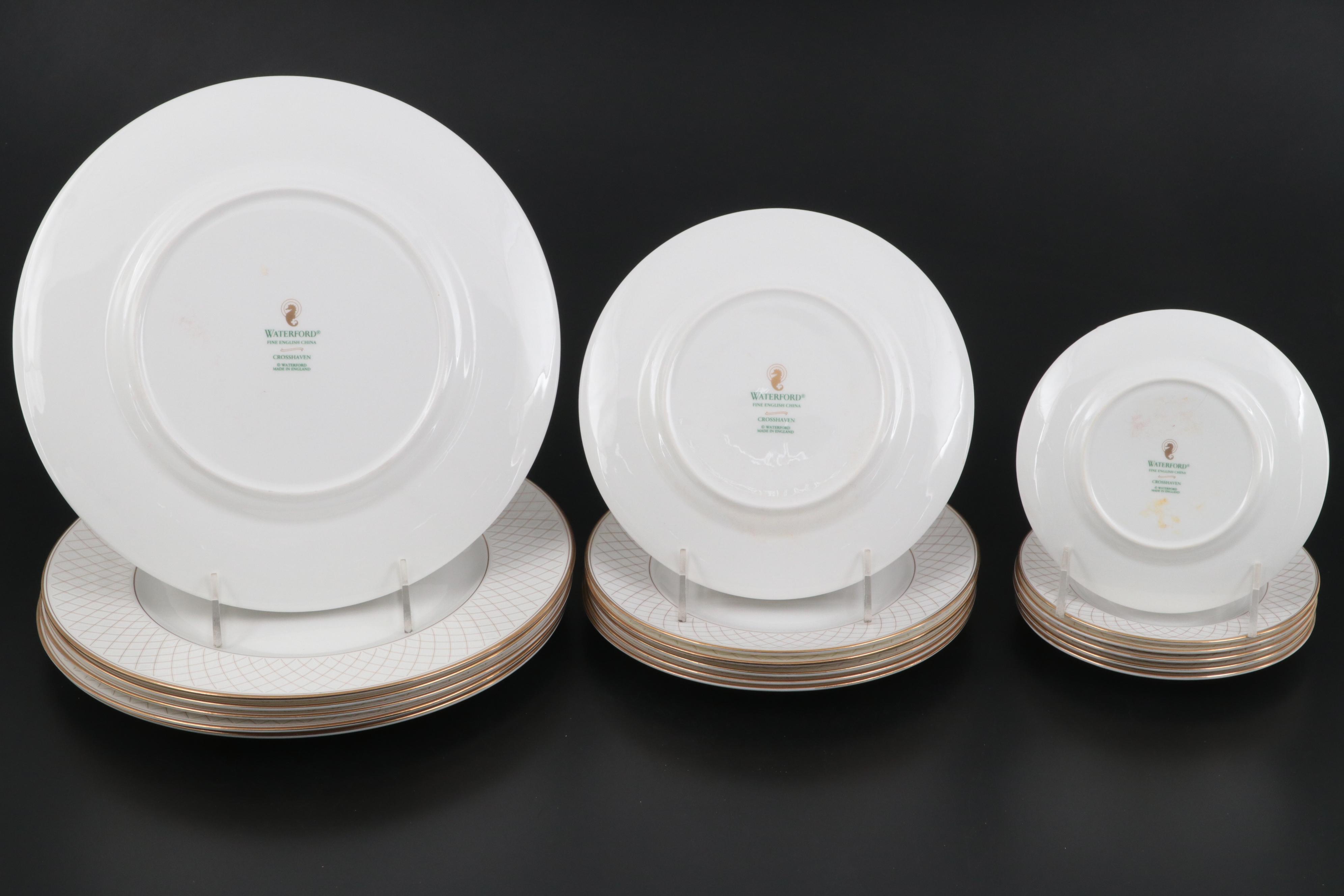 Waterford "Crosshaven" Dinnerware With Butter Dish