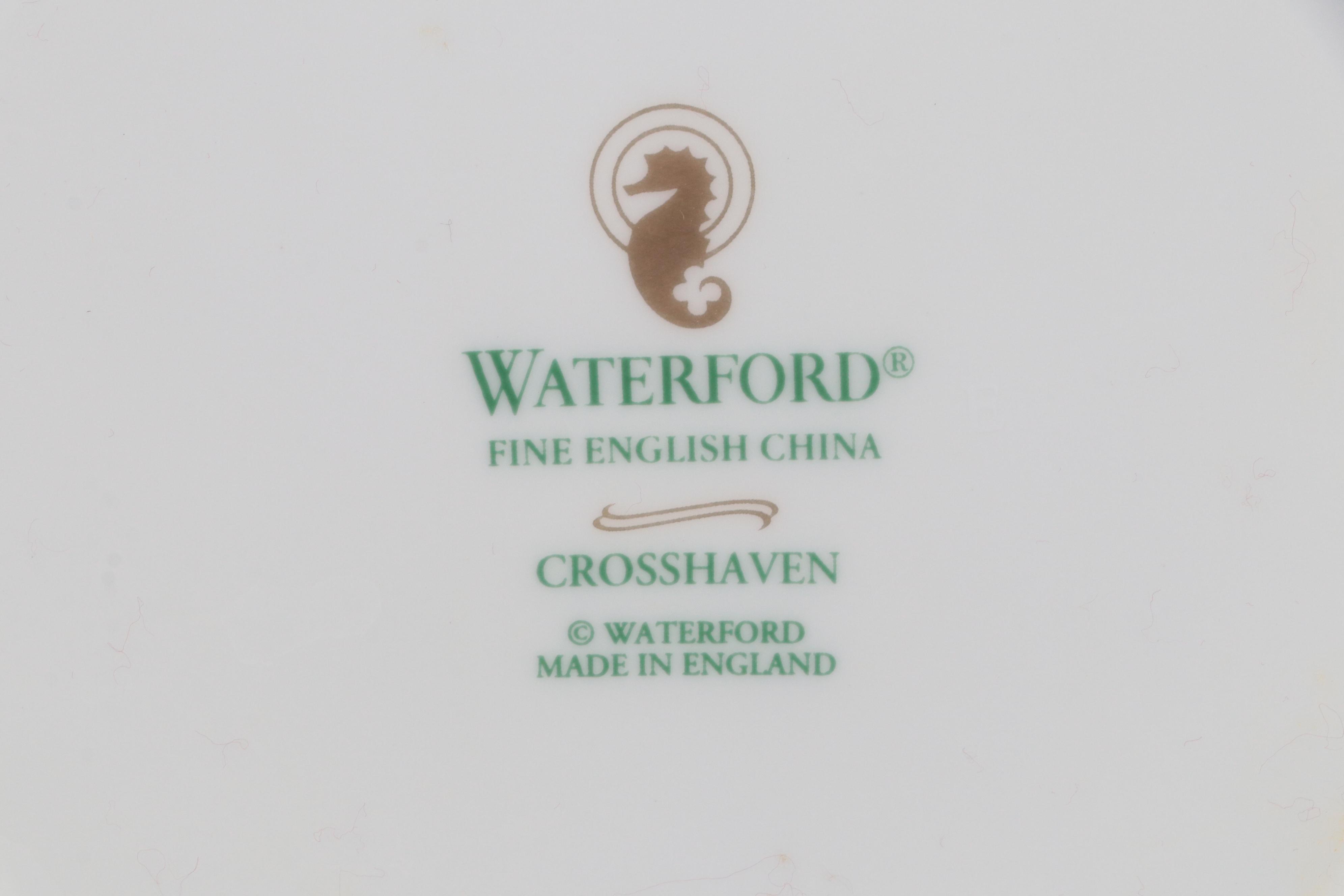 Waterford "Crosshaven" Dinnerware With Butter Dish