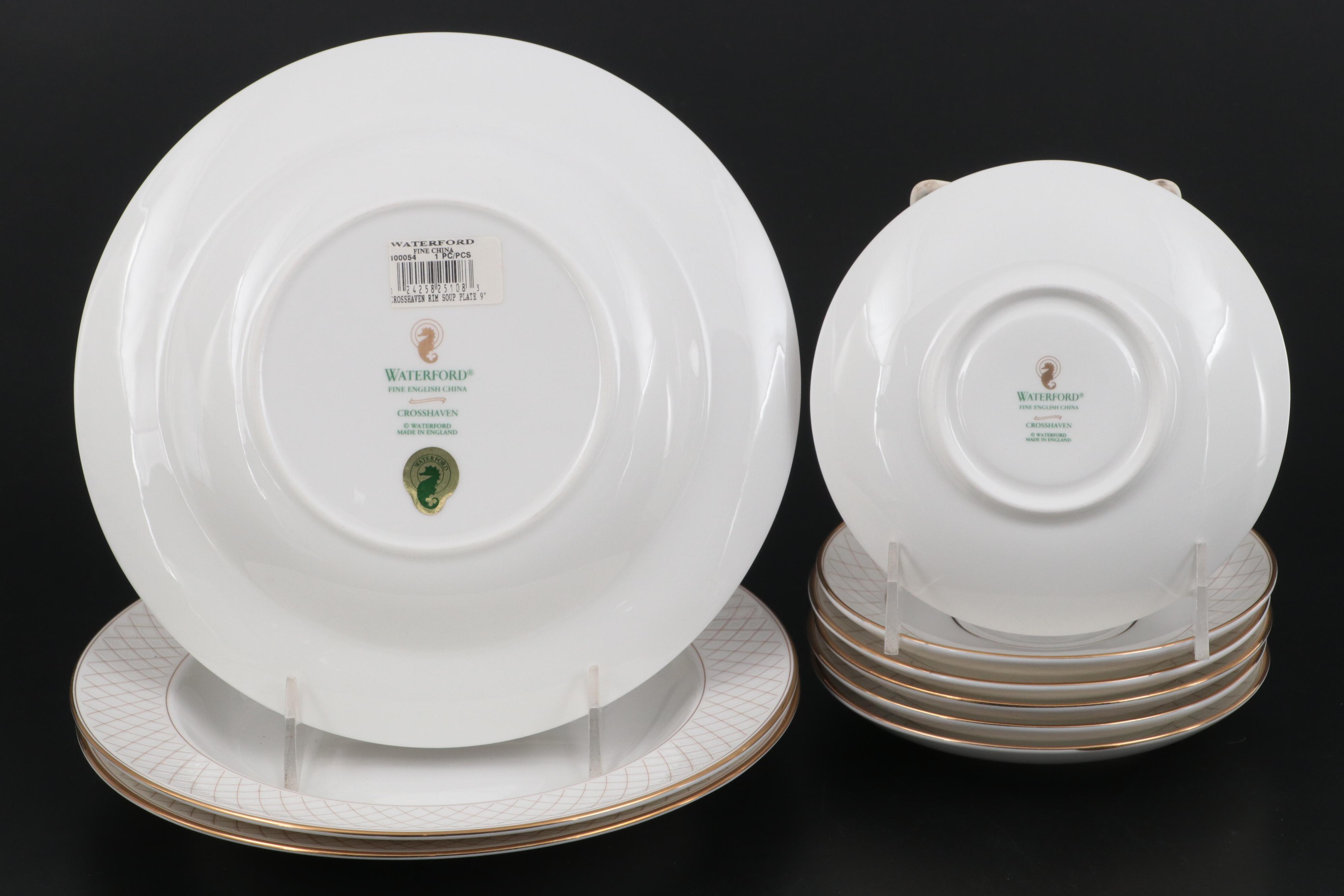 Waterford "Crosshaven" Dinnerware With Butter Dish