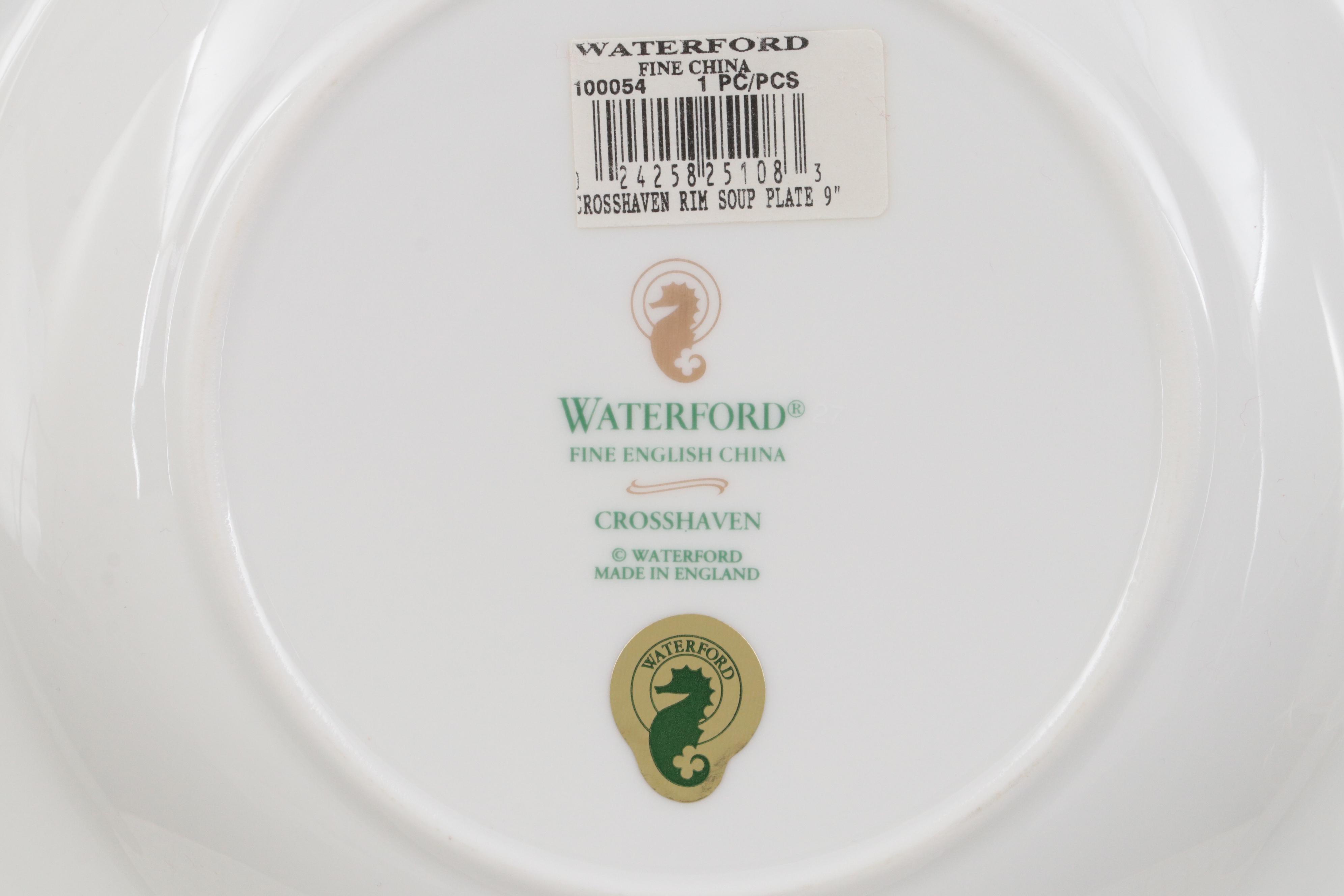 Waterford "Crosshaven" Dinnerware With Butter Dish