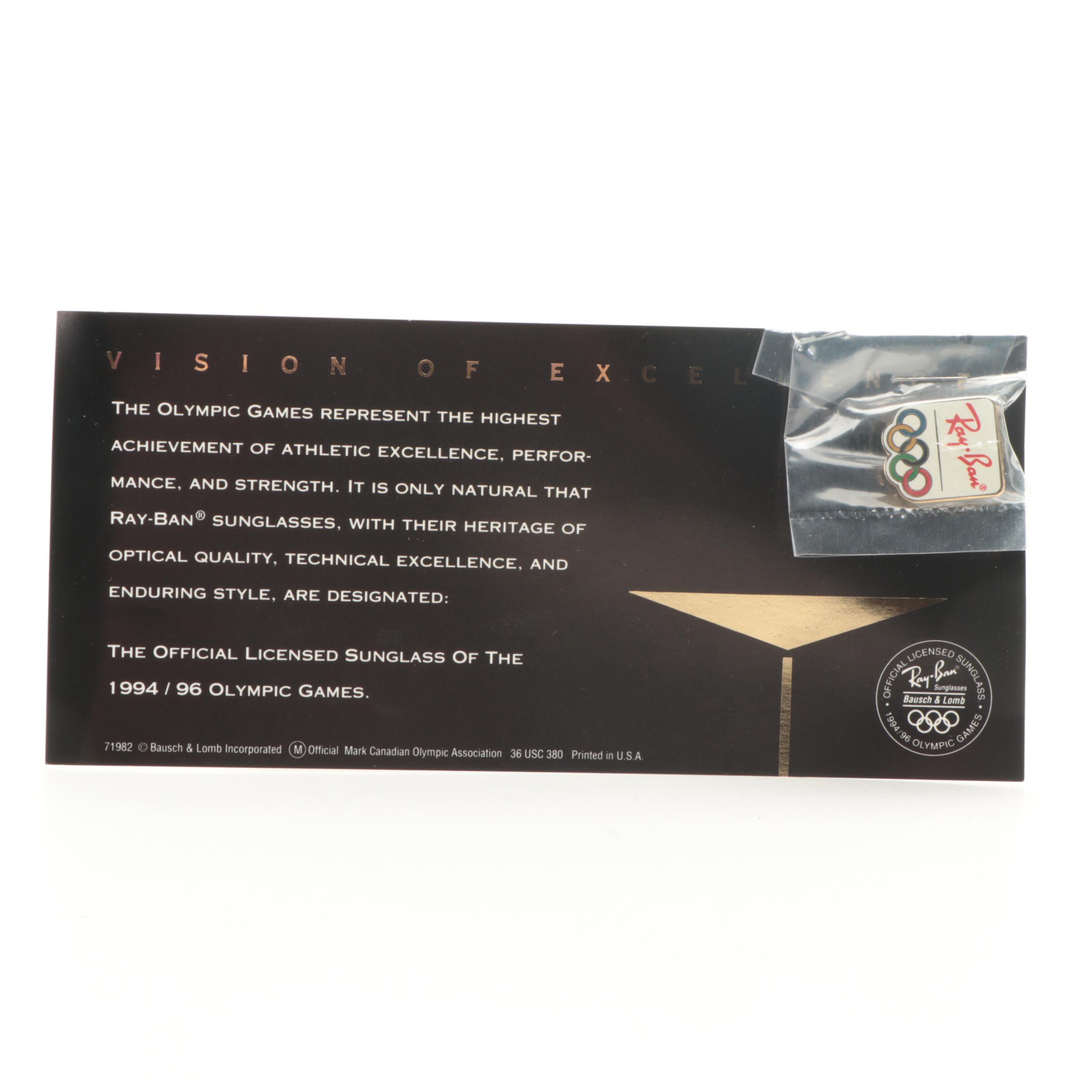 Ray-Ban Bauch & Lomb 1994/96 Atlanta Olympic Games G-15 Lens Sunglasses with Pin