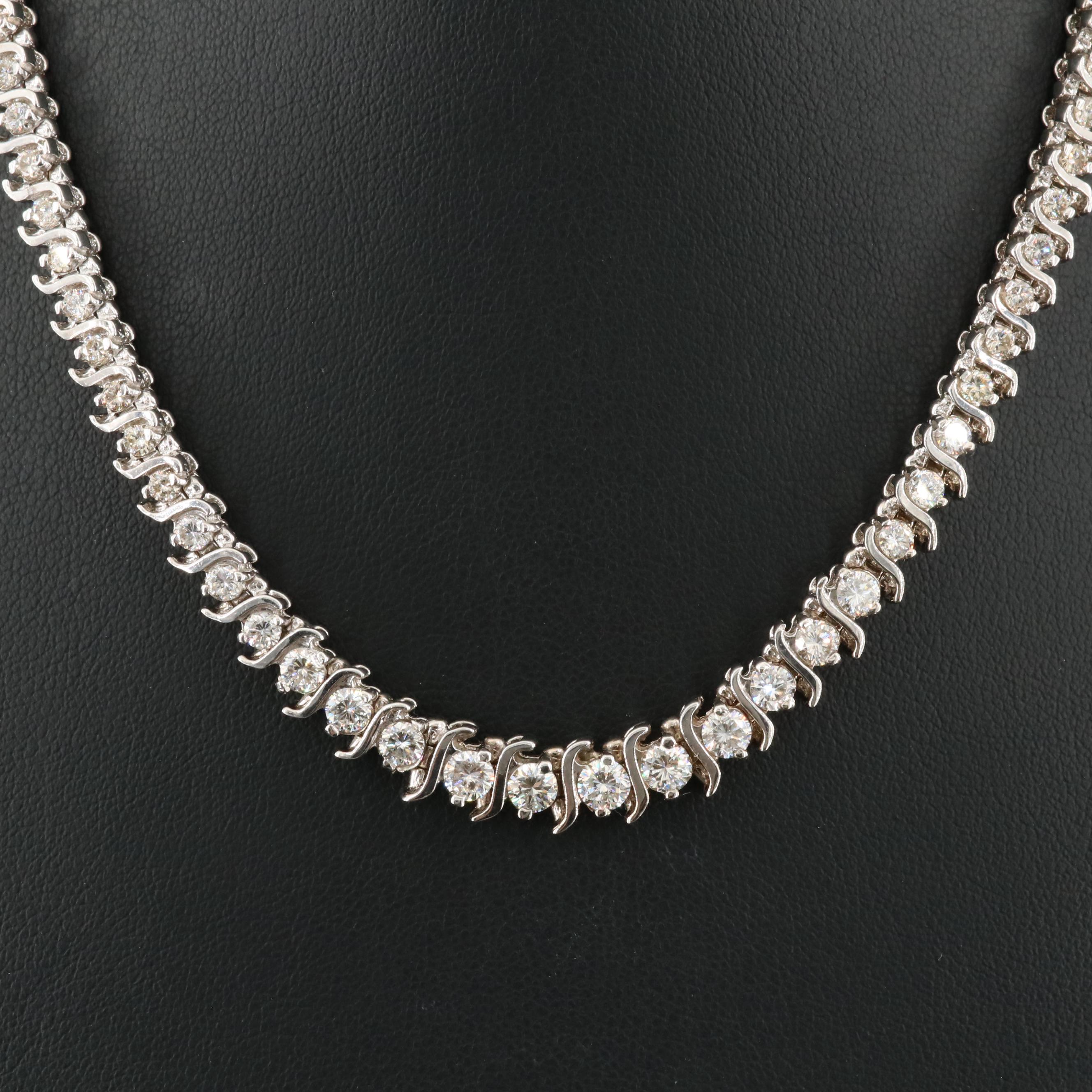 14K 6.50 CTW Diamond Graduating Rivière Necklace