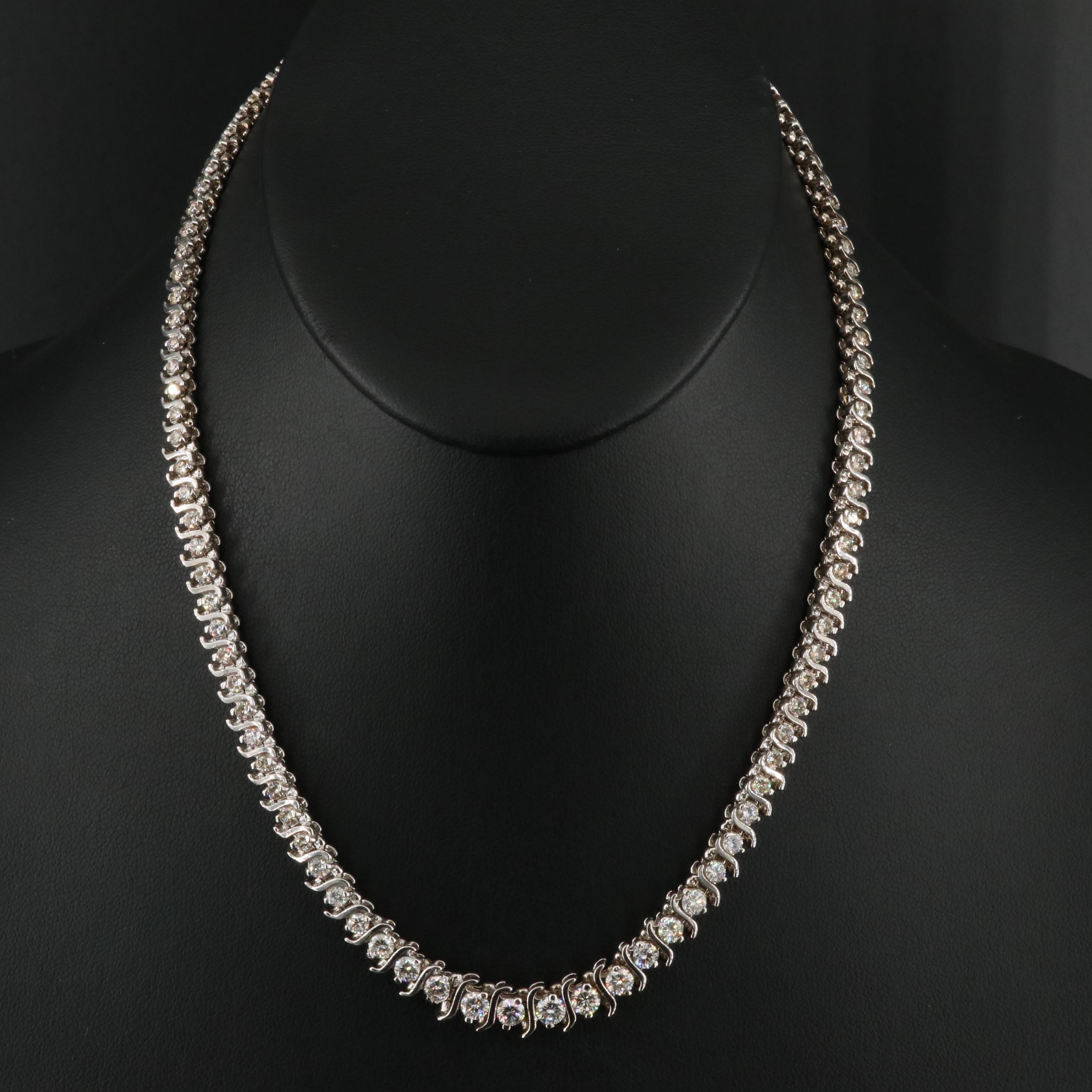 14K 6.50 CTW Diamond Graduating Rivière Necklace