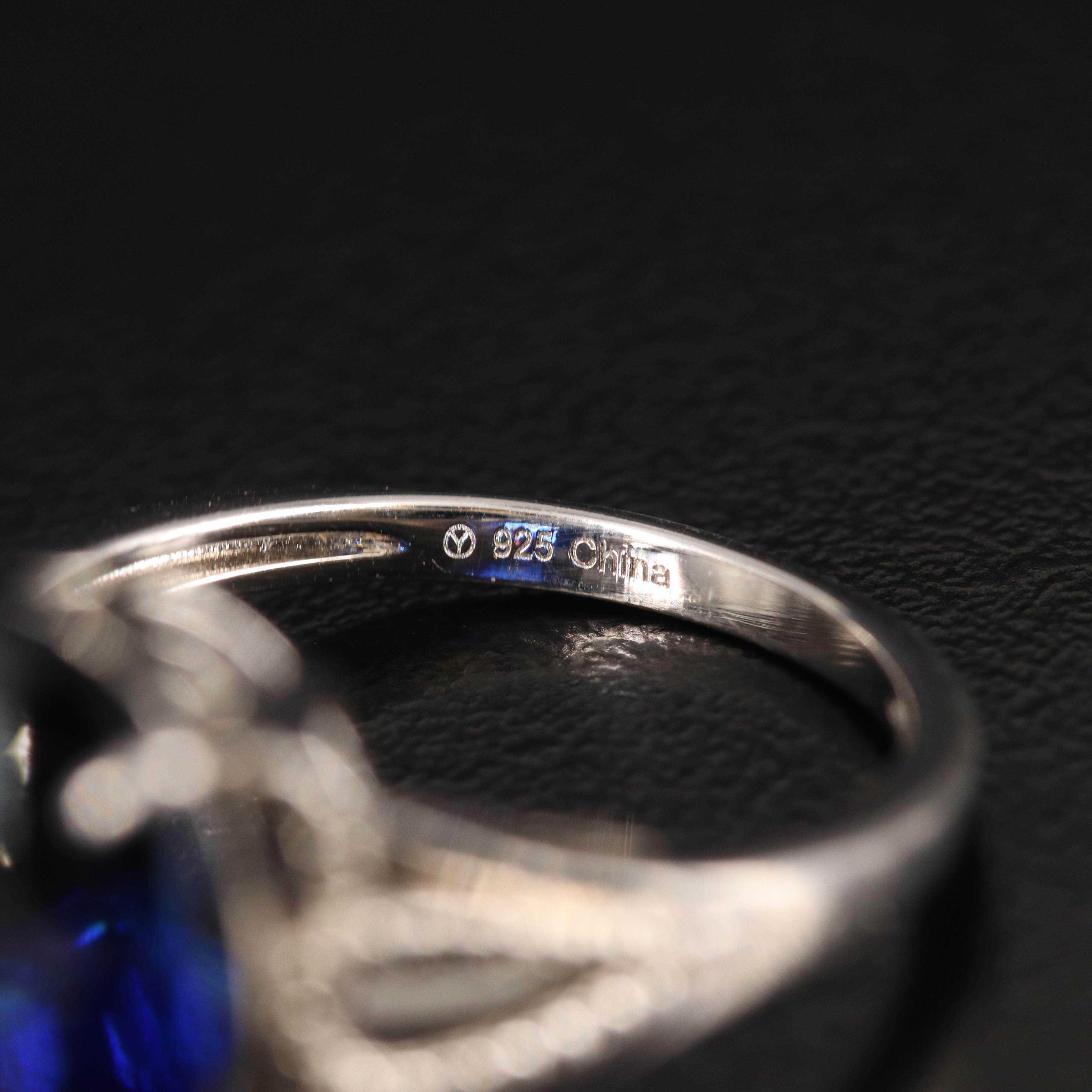 Sapphire, Spinel and Cubic Zirconia Jewelry Set in Sterling