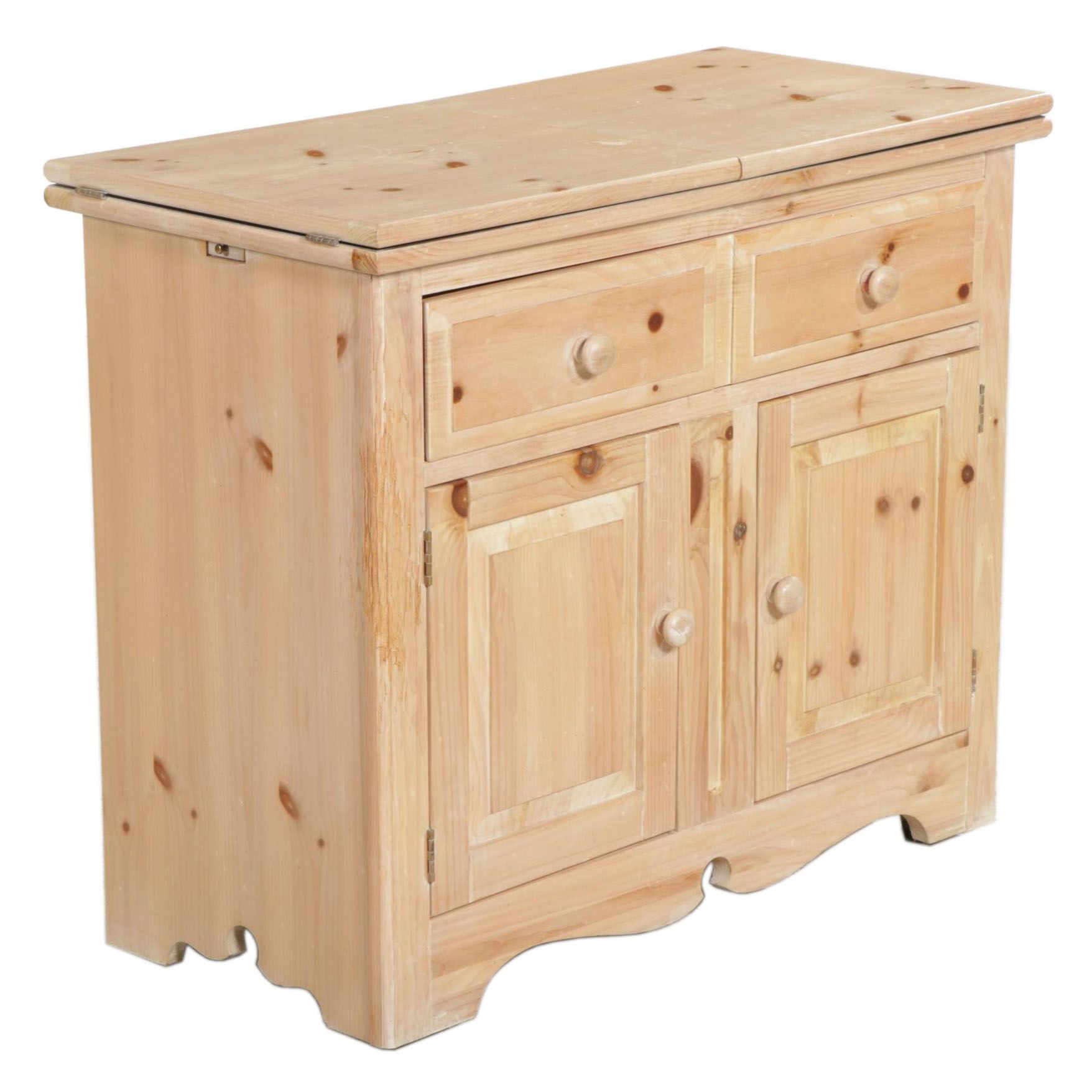 American of Martinsville Pine Flip-Top Server, Late 20th Century