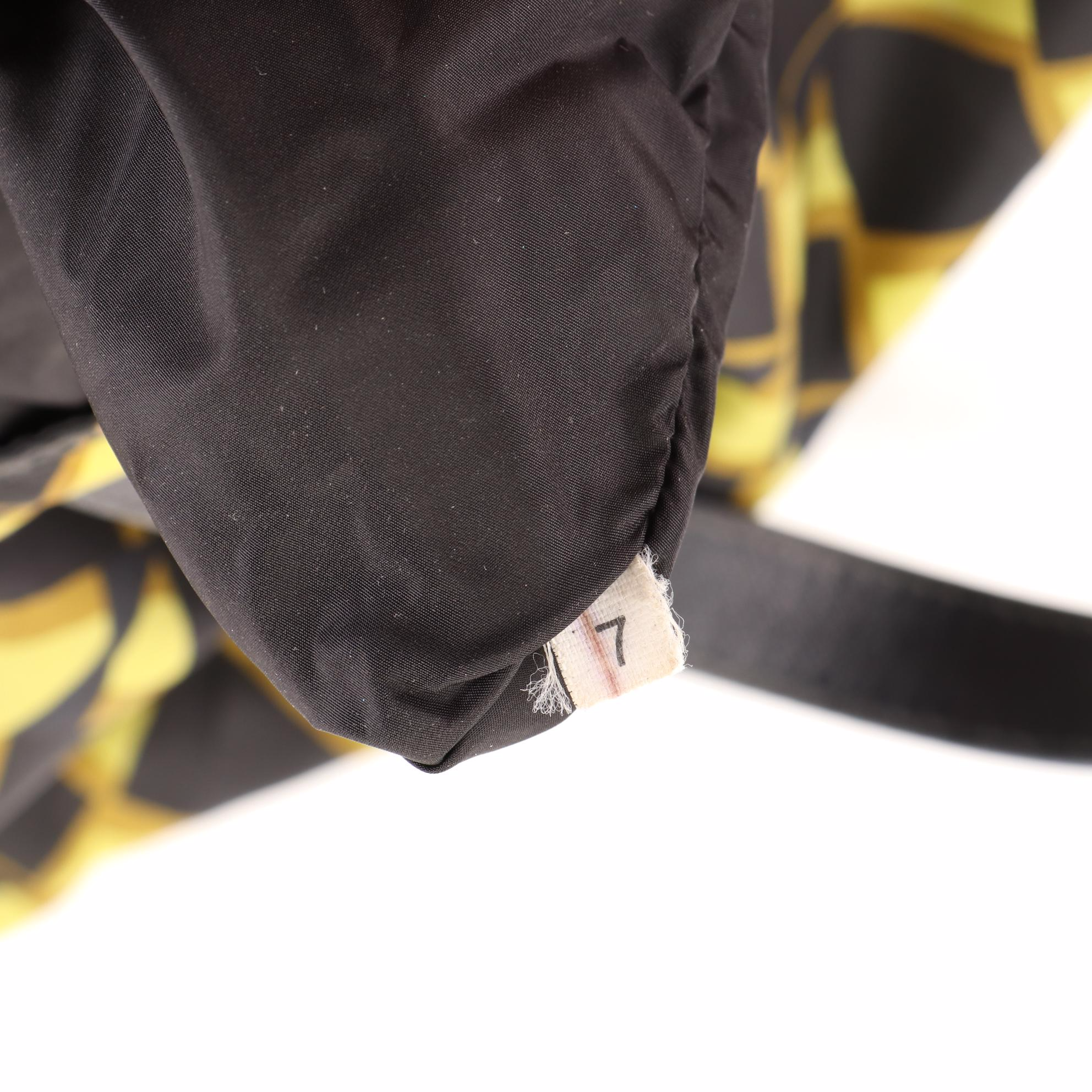 Prada Large Tote Bag in Printed Nylon Gabardine and Saffiano Leather w/Strap