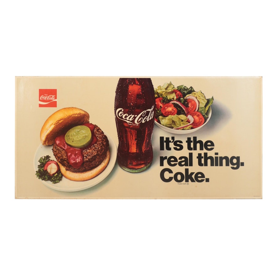 Large-Scale Offset Lithograph Coke Advertising Sign, Late 20th Century