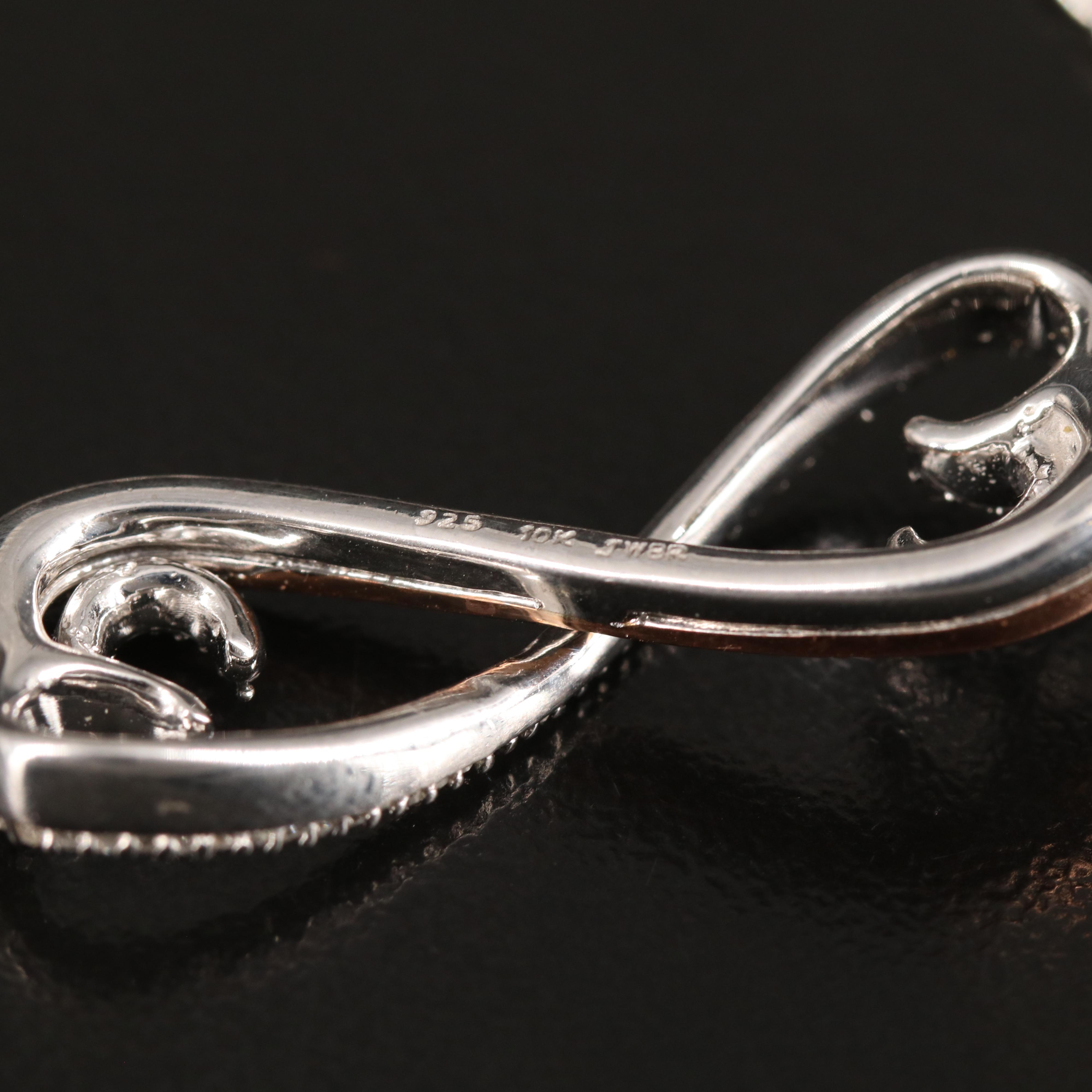 Diamond Infinity Heart Bracelet in Sterling with 10K Rose Gold Accents