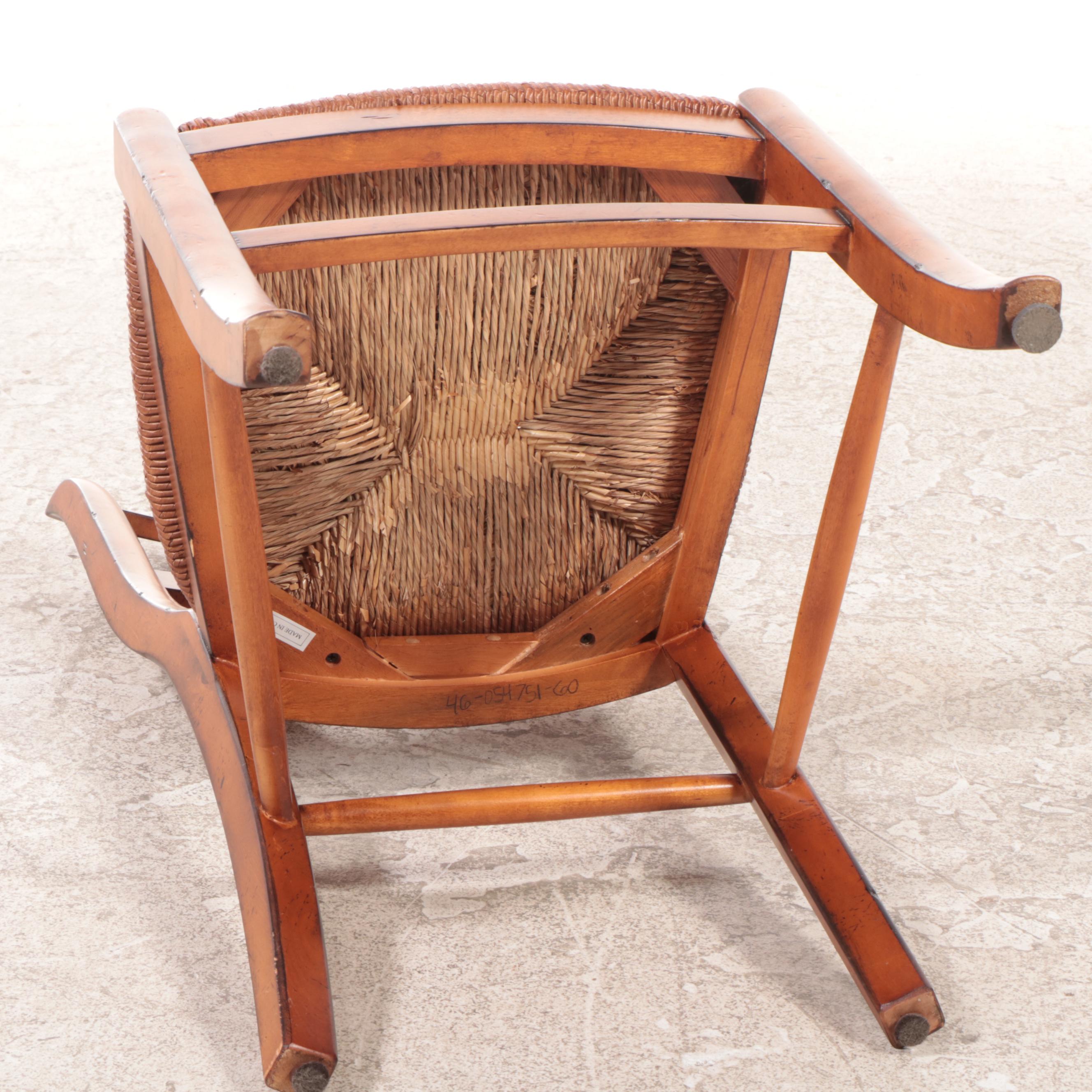 Three French Provincial Style Fruitwood-Stained Side Chairs