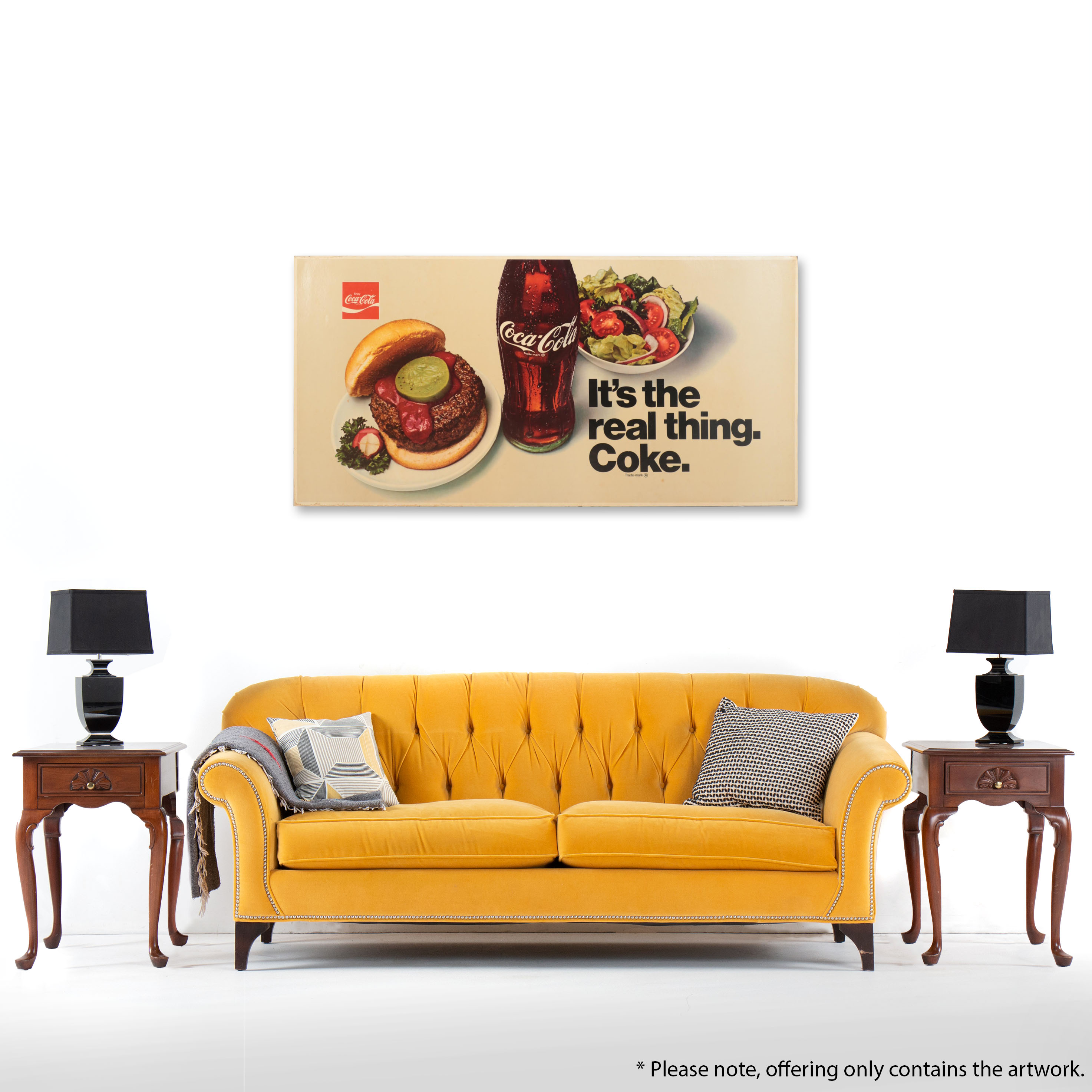 Large-Scale Offset Lithograph Coke Advertising Sign, Late 20th Century