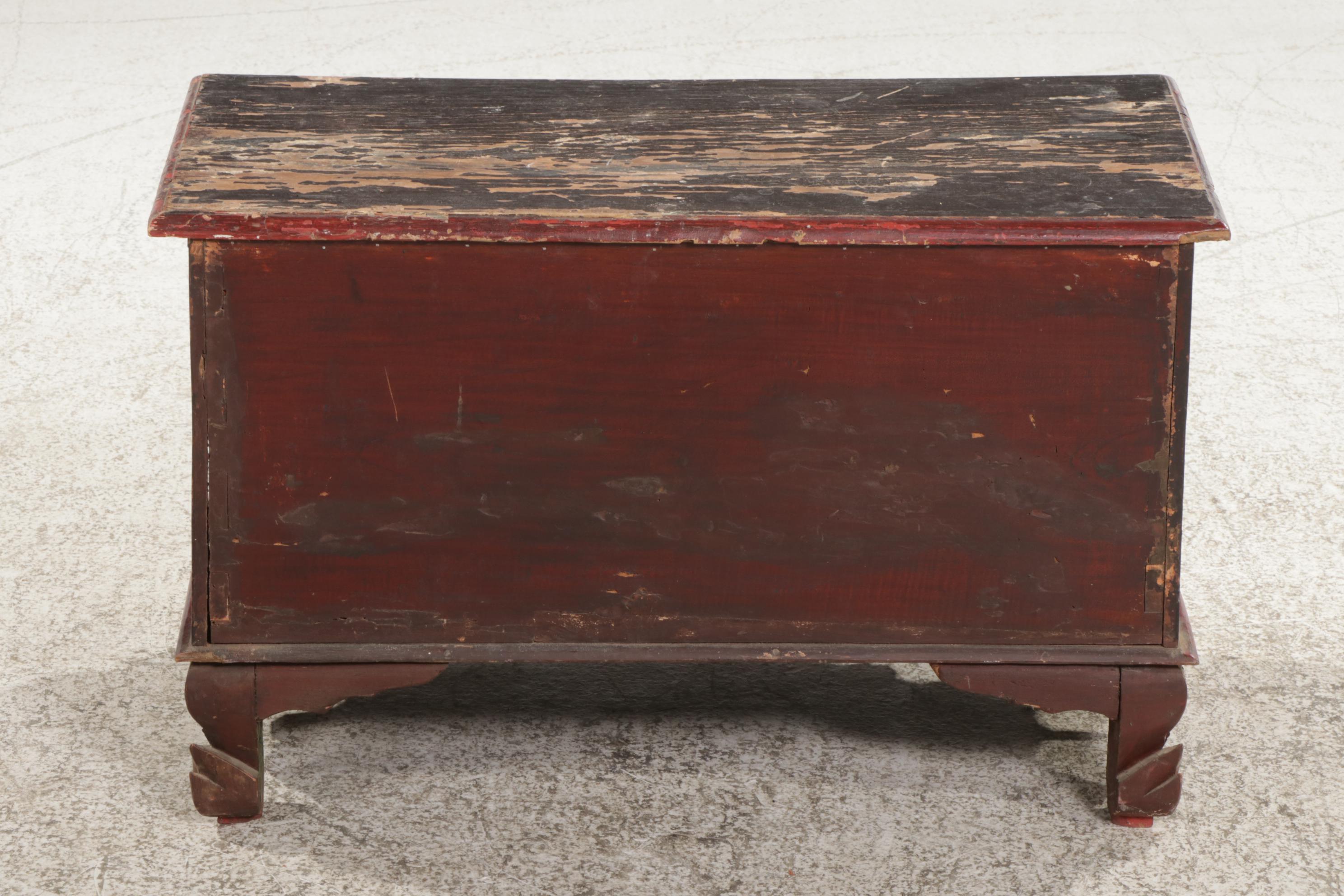 Indonesian Carved and Painted Wood Three-Drawer Chest, 19th Century