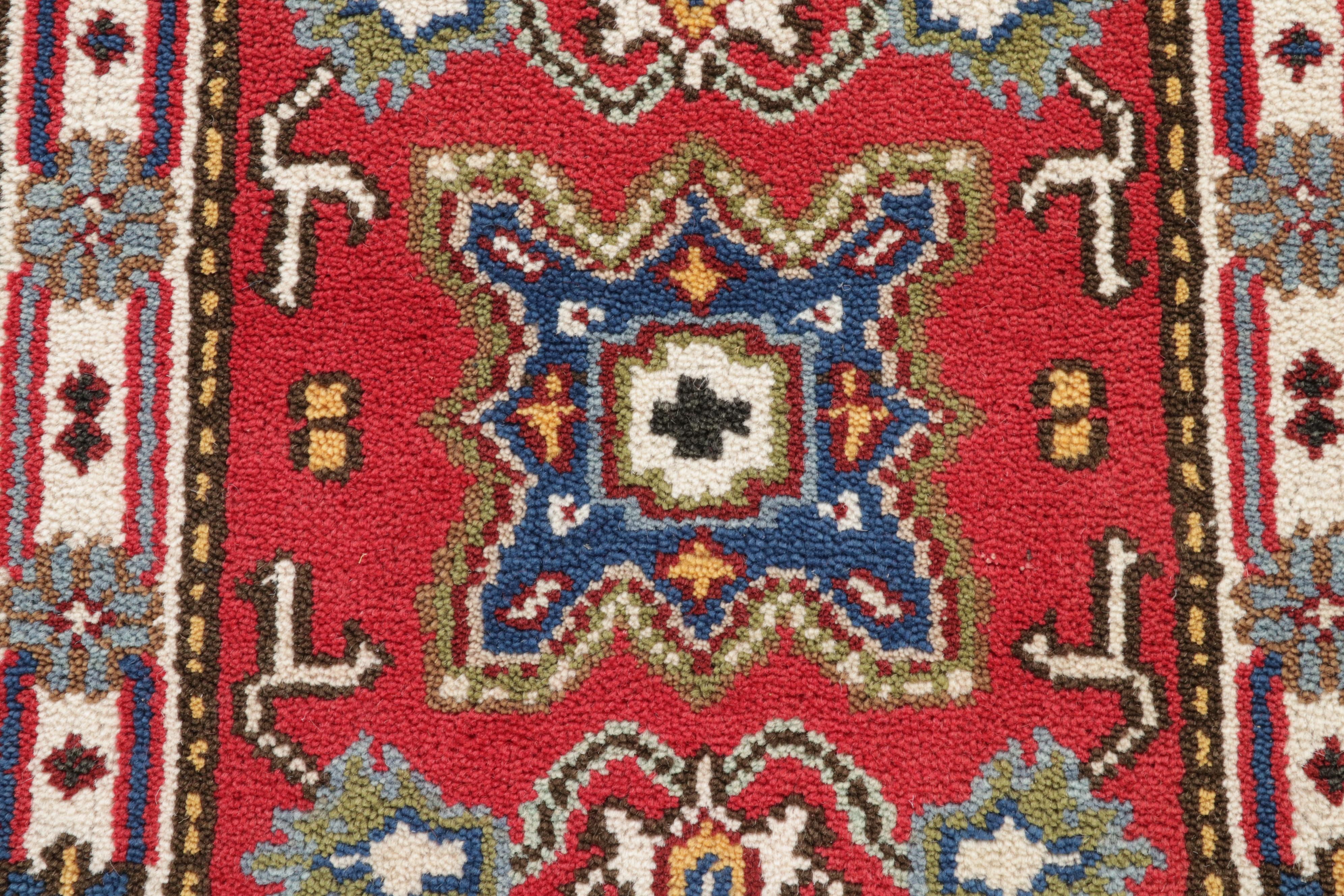 2'1 x 4' Hand-Knotted Indo-Caucasian Kazak Rug, 2010s