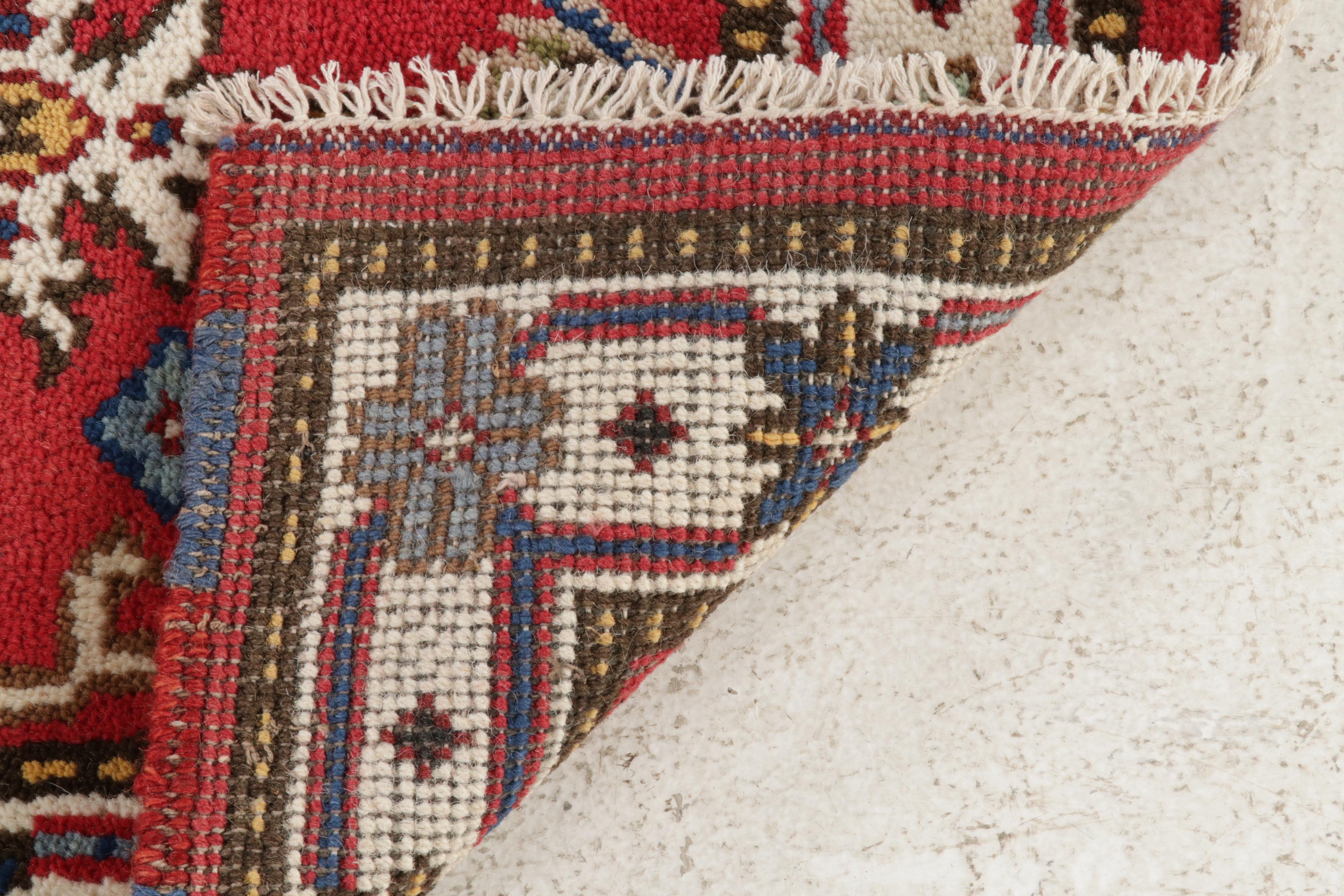 2'1 x 4' Hand-Knotted Indo-Caucasian Kazak Rug, 2010s